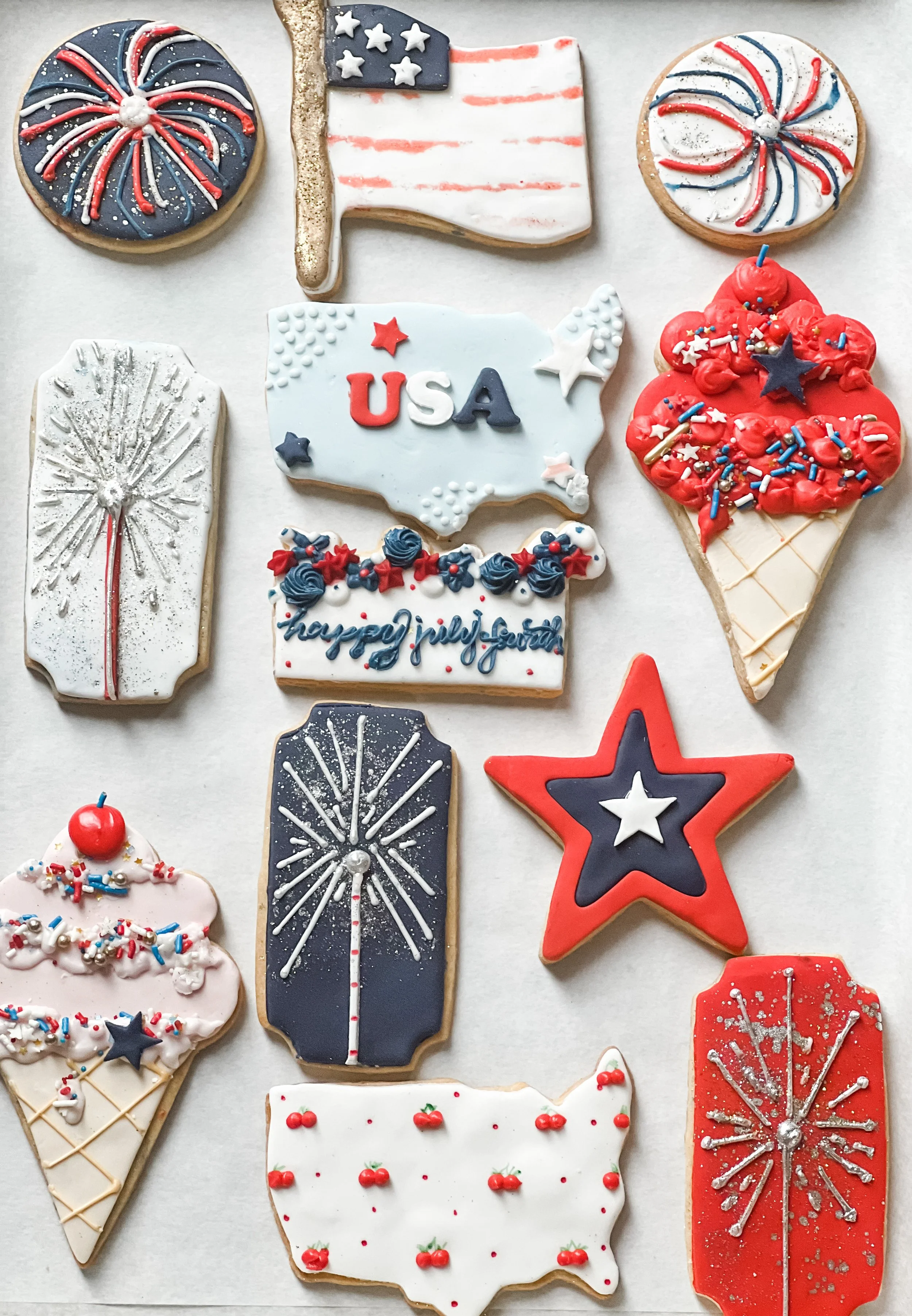 Fourth of July Decorated Cookies