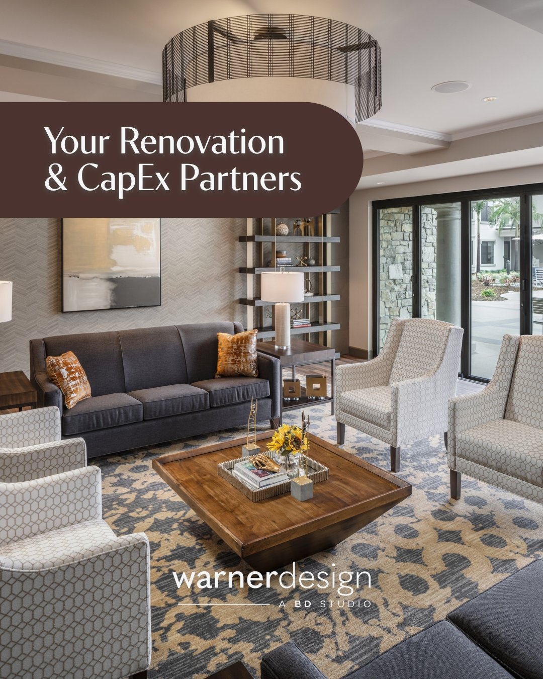 Your expert partner in renovation and CapEx improvements nationwide.

Thoughtful updates that support residents, staff, and stronger communities.

#WarnerDesign #SeniorLivingDesign #CapExRenovation #CommunityRefresh #InteriorImpact