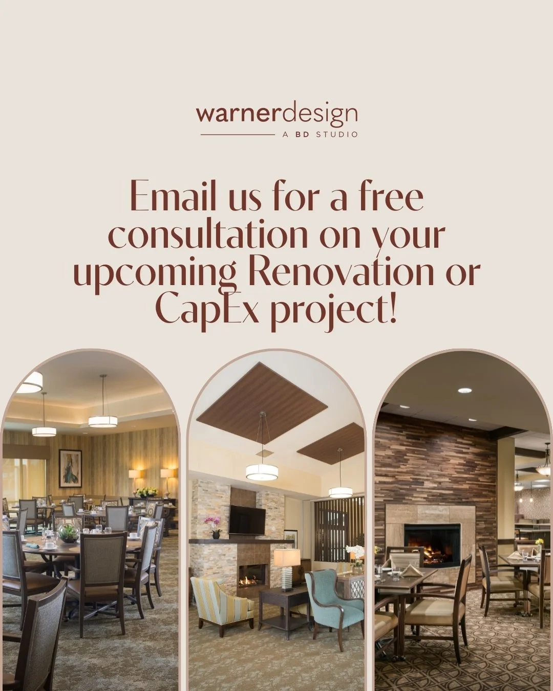 Thinking about renovations or CapEx improvements?
Start with a free consultation.

Warner Design partners with you to evaluate opportunities, identify smart upgrades, and plan renovations that drive long-term value.
No pressure. No guesswork. Just ex
