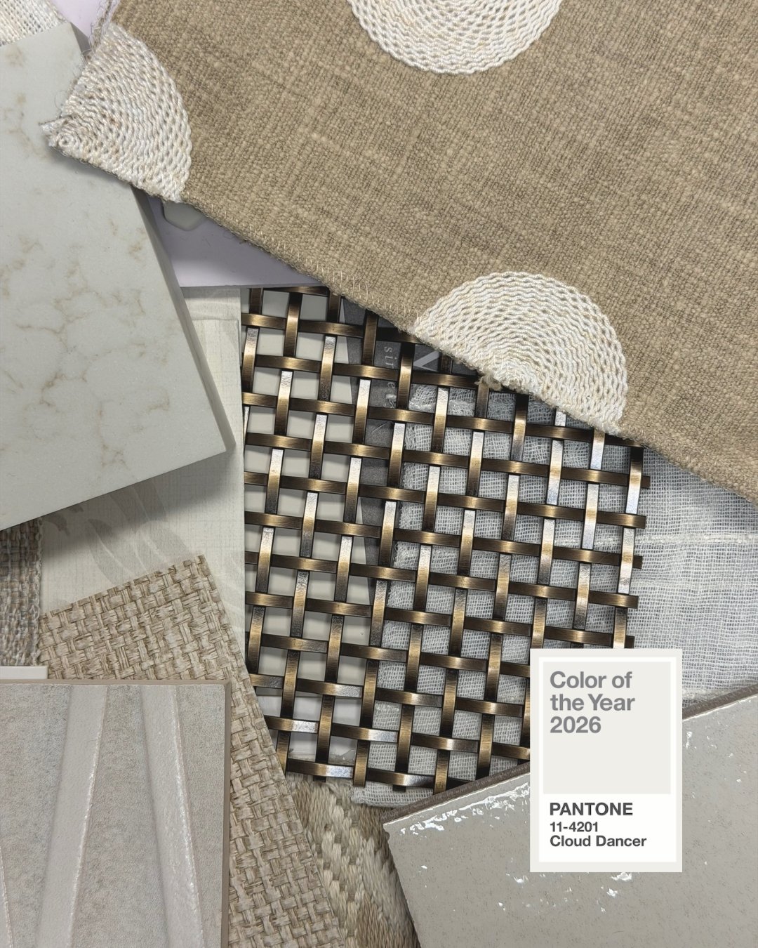 Pantone&rsquo;s Color of the Year is Cloud Dancer! Though it's neutral, it can have incredible depth with layered materials and textures, bringing a sense of comfort, balance, and timeless appeal to interior spaces.
 
Cloud Dancer pairs with warm neu
