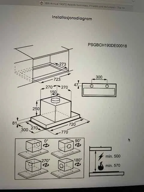 Intructions for installation kitchen fan