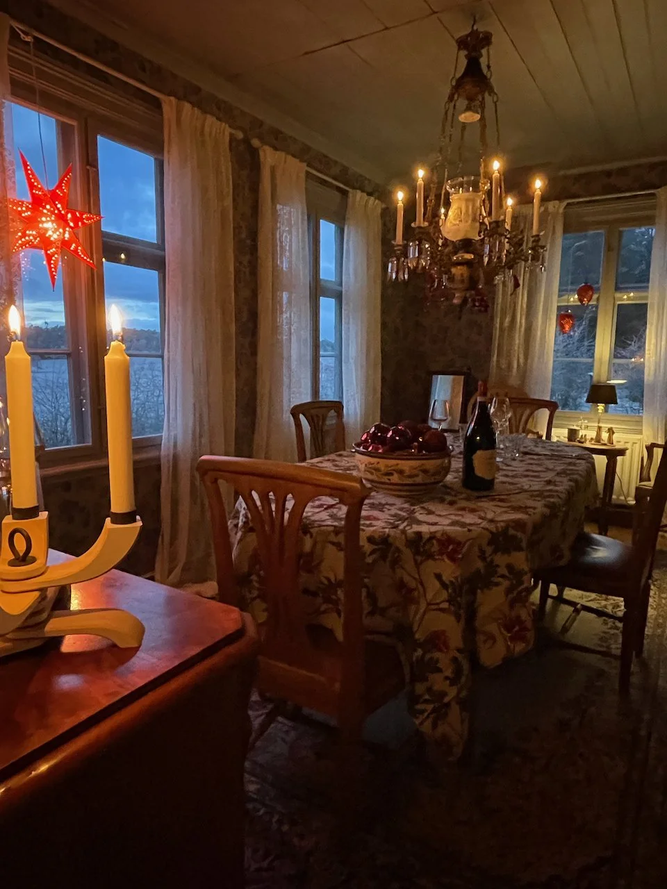 Swedish Christmas in classic dining room
