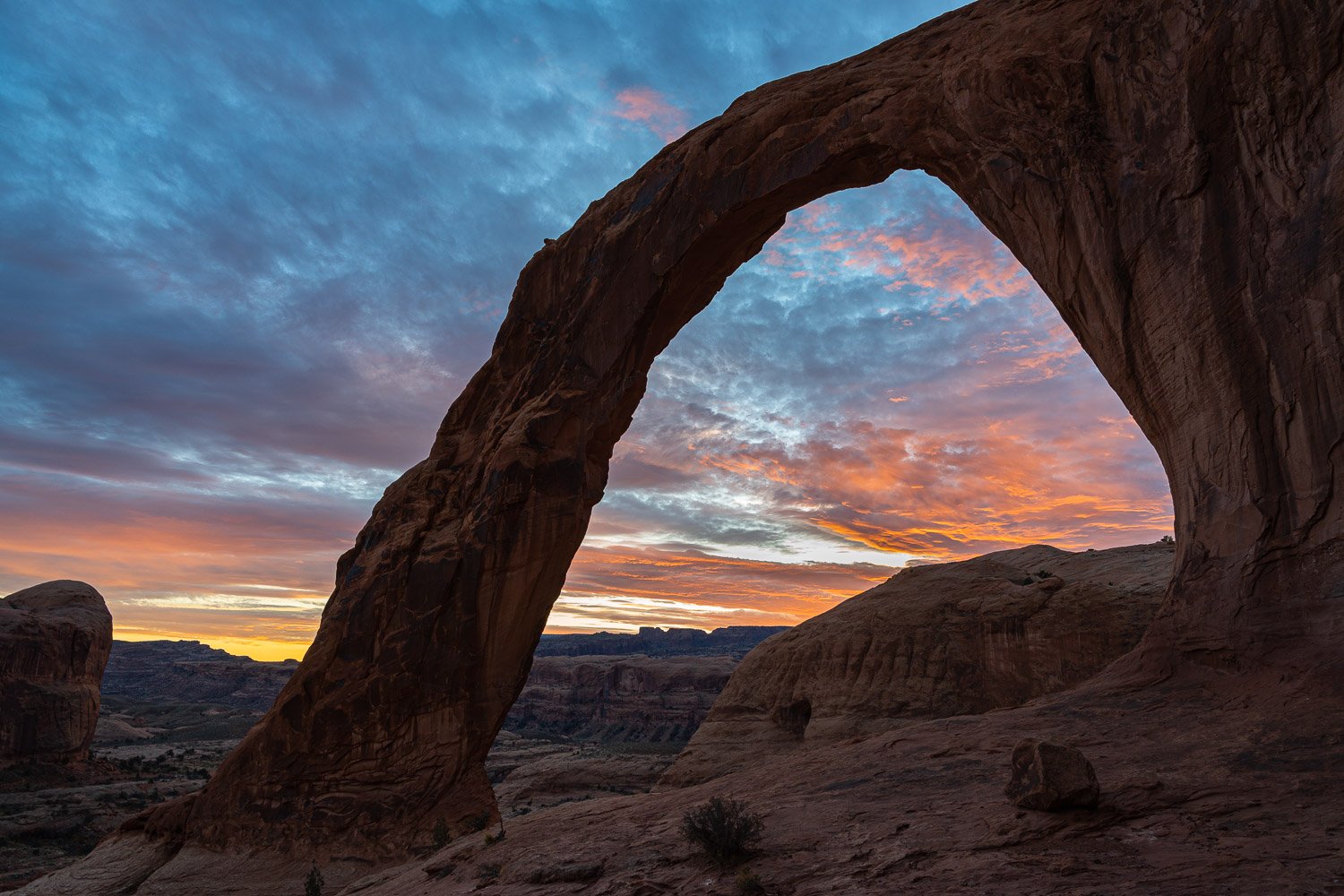 Colorful Sunset Clouds Behind Corona Arch-3-2.jpg