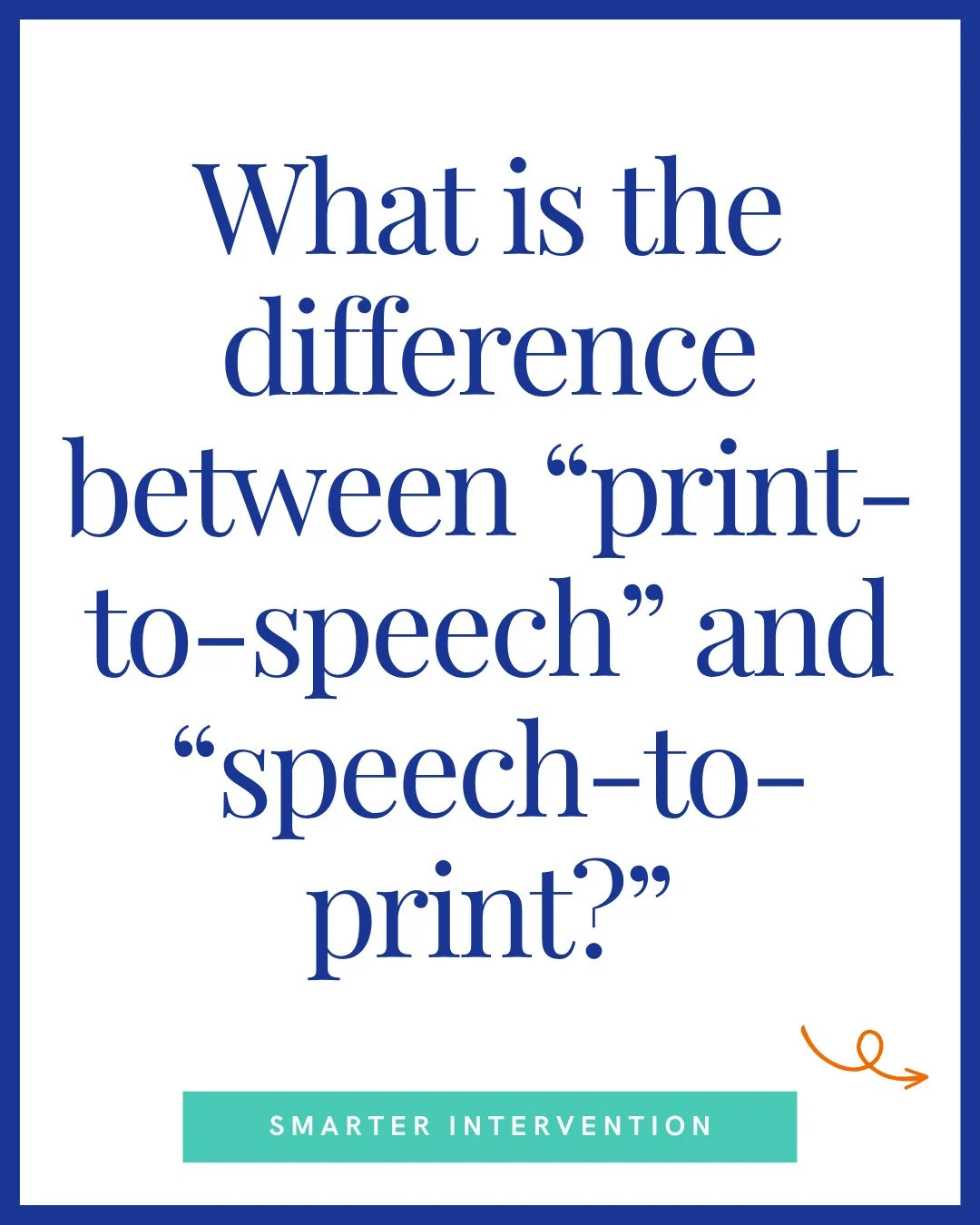 You may have heard a debate between &quot;print-to-speech&quot; and &quot;speech-to-print.&quot; ⁠
⁠
Let's break it down. ⁠
⁠
These approaches come back to how the neural processors used for reading and writing connect. ⁠
⁠
📚 print to speech = ortho