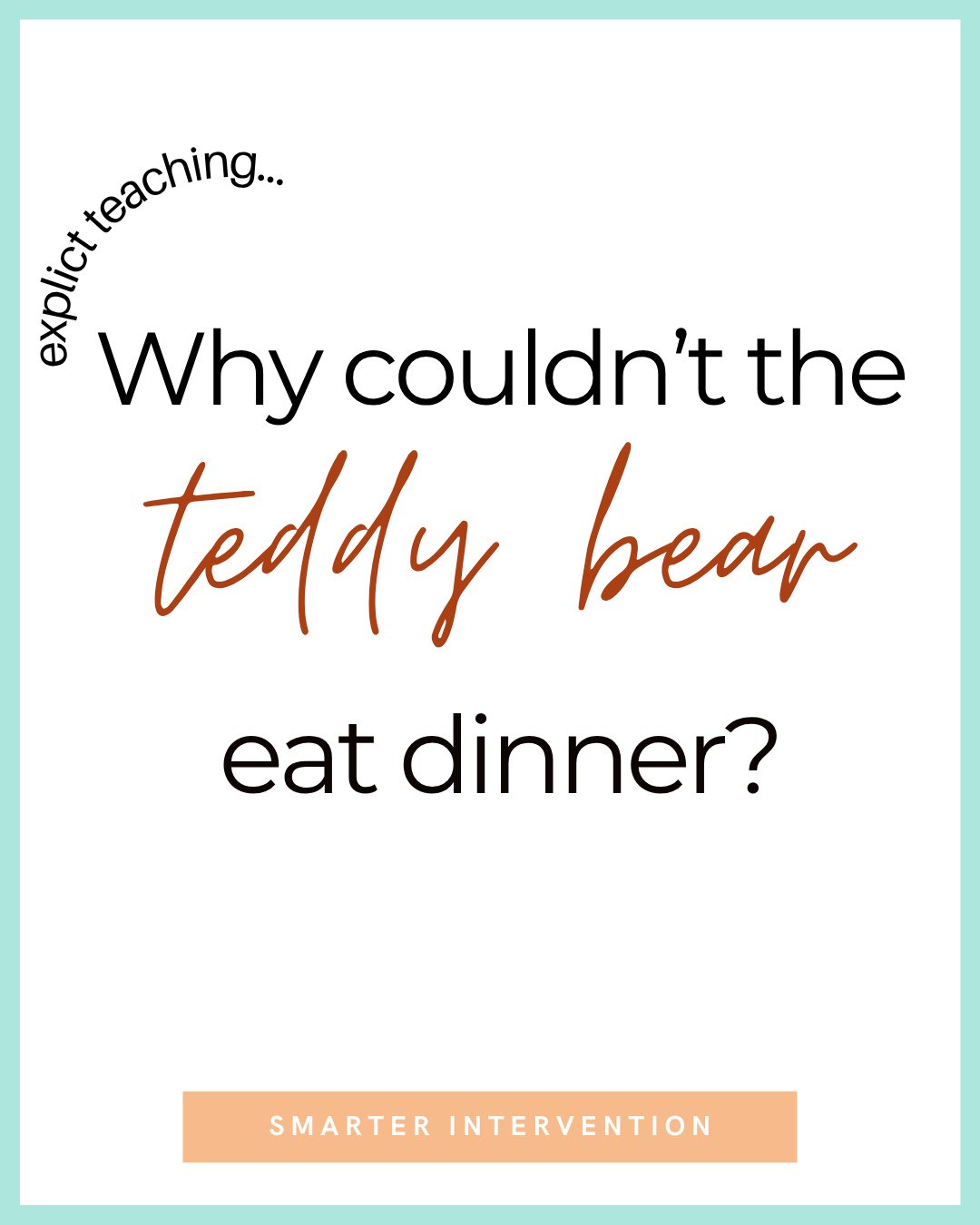 Why couldn't the teddy bear eat dinner?  He was stuffed! 🧸 ⁠
⁠
Swipe through to see how we use jokes like this to target skills like vocabulary and phonics with our students. ➡️ ⁠
⁠
We hope you all have a wonderful Thanksgiving and are enjoying some
