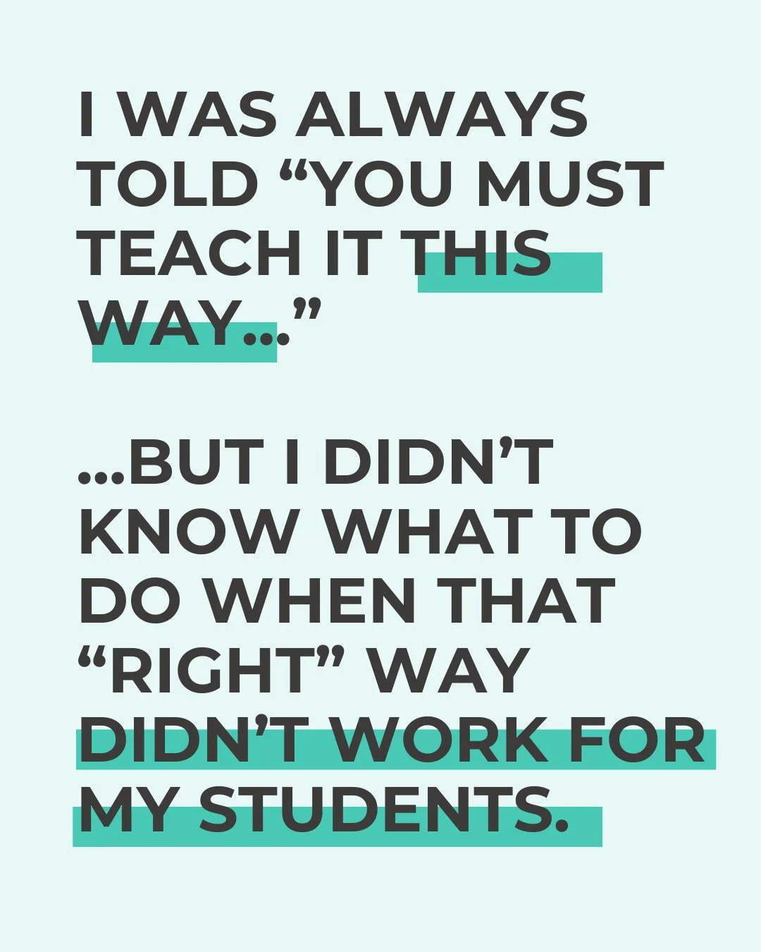 I used to think there was one right way to teach reading.⁠
⁠
When it didn&rsquo;t work for every student, I assumed I was doing something wrong.⁠
⁠
Now I know this:⁠
It&rsquo;s not about one right way.⁠
It&rsquo;s about knowing how to respond when st