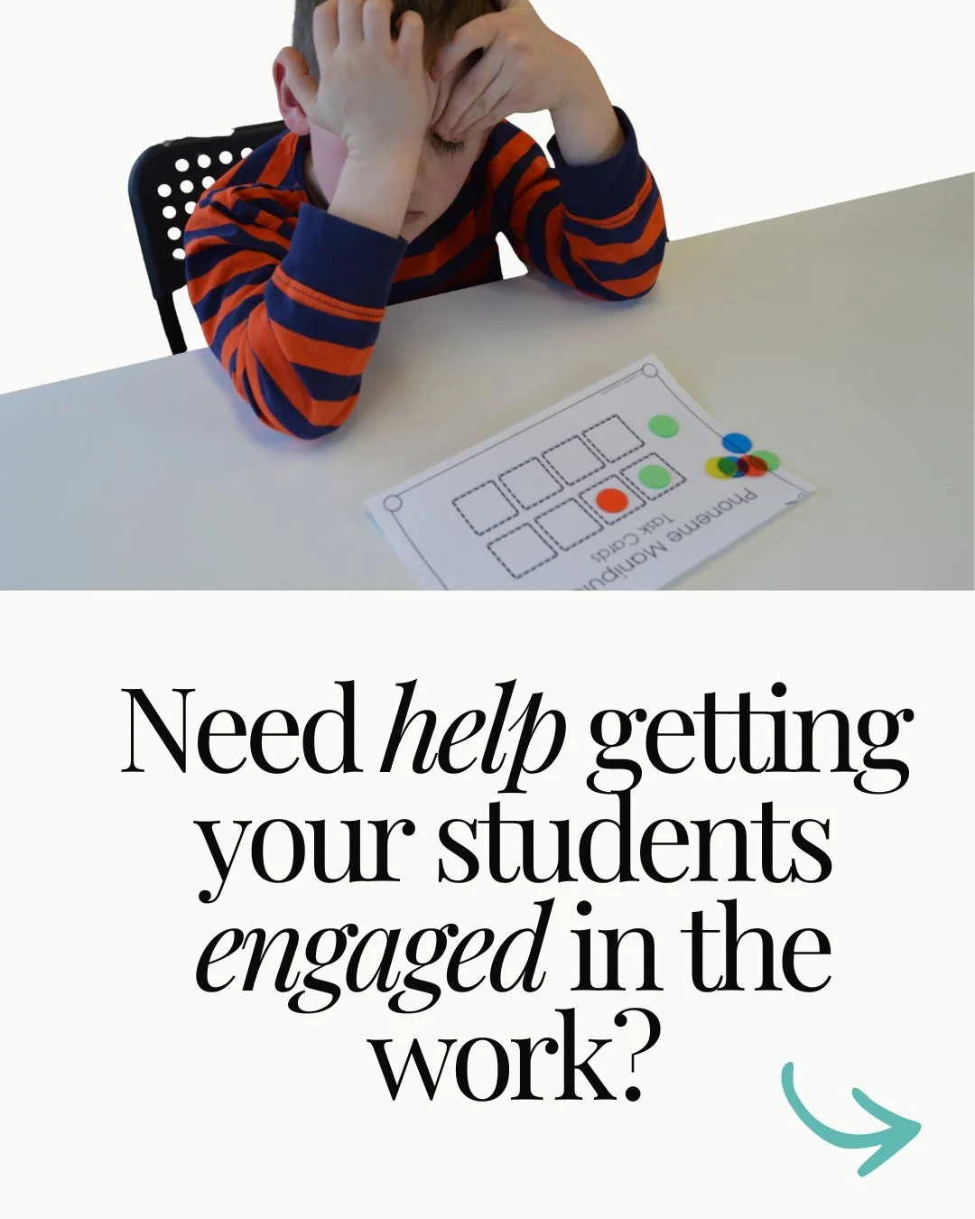 Do your students ever look like this during your literacy lessons? 🙋&zwj;♀️⁠
⁠
If so, you are absolutely not alone. Our students do this too (clearly). ⁠
⁠
Here's the thing: if they're struggling to complete tasks or get started, or staying engaged.