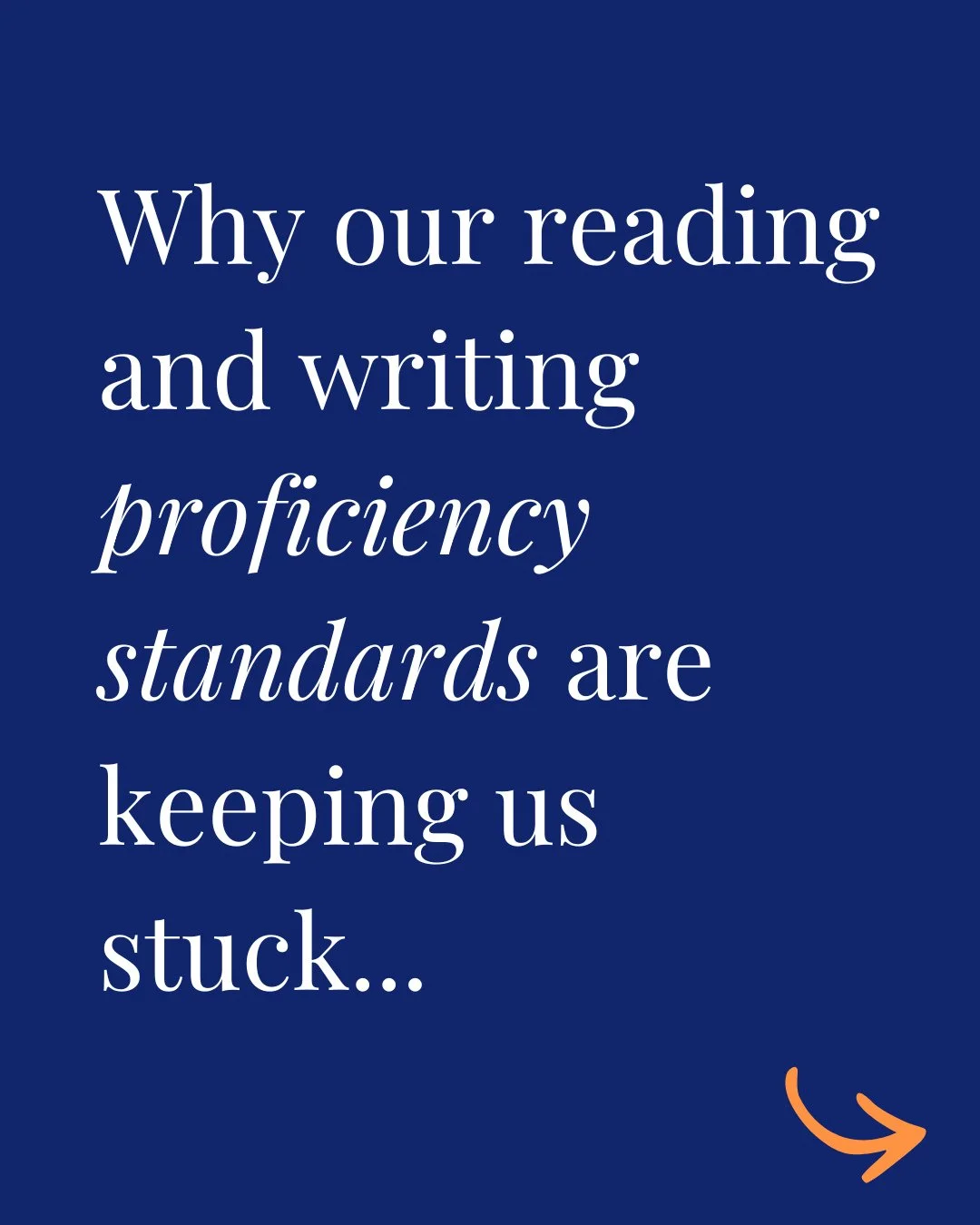 We're just going to come right out and say it...⁠
⁠
Our reading and writing proficiency standards were designed to help us improve our literacy instruction, and while they've helped us understand the breadth of skills we need to be teaching, they may