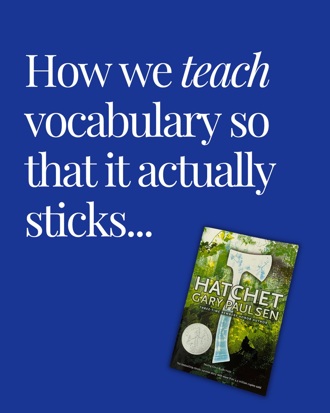 For a long time, I taught vocabulary using word lists, and I realized that was about as effective as having my students memorize spelling lists. They'd memorize it for the week, then "poof" gone.⁠
⁠
Now, instead of having my students memori