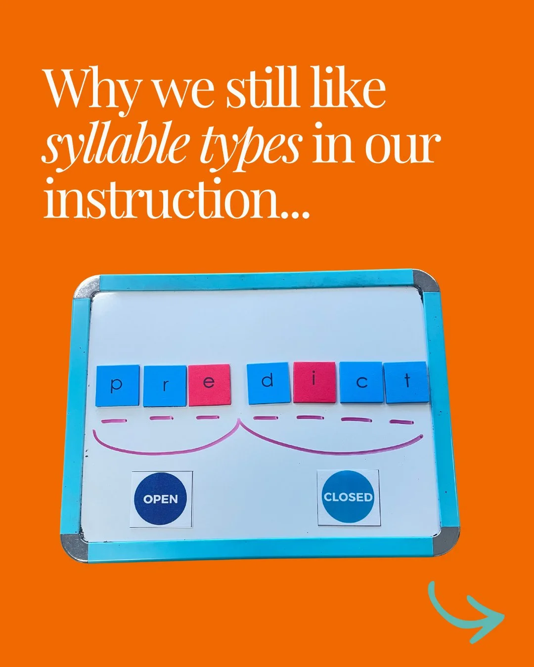 Listen, I know this is controversial, but we still like targeting syllable types in our instruction.⁠
⁠
Now, I know that some experts in the field hate them because they feel like it overcomplicates reading, and I totally understand that perspective.