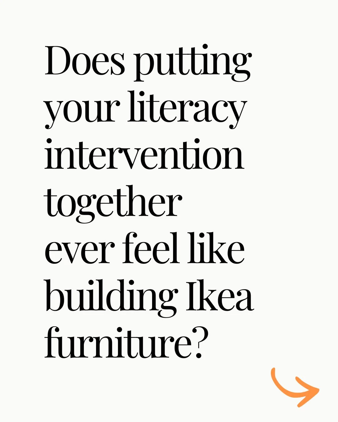 I'm in the process of moving my classroom space, which has meant taking things apart, putting things back together, and it's been a huge pain in the butt, honestly. ⁠
⁠
And I realized literacy intervention can sometimes feel like putting Ikea furnitu