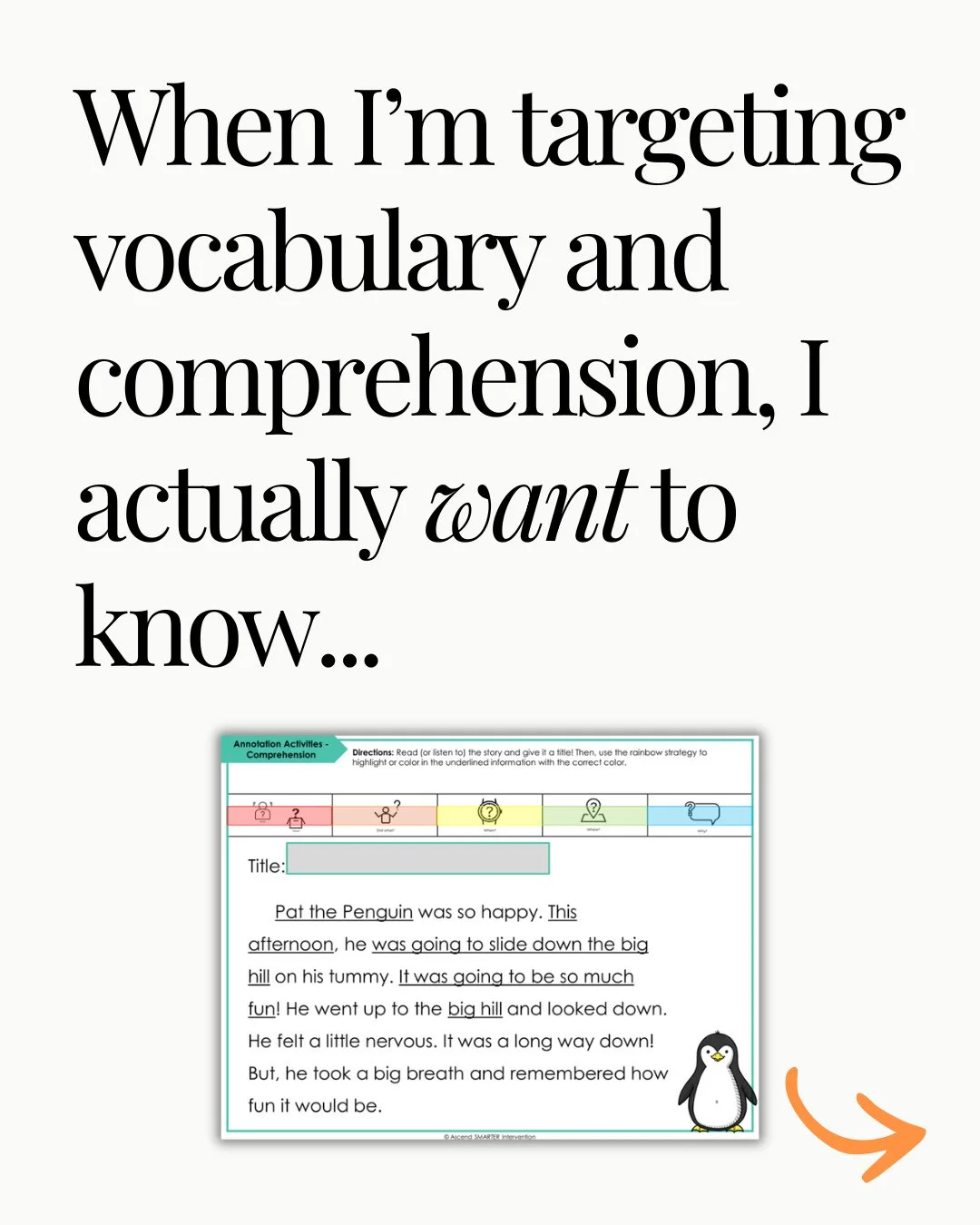 When I'm targeting vocabulary and comprehension, I actually do want to know my students' Instructional Reading Level. ⁠
⁠
Now I know that "reading levels" have caught a bad rap, but when I'm working on developing vocabulary and comprehensio