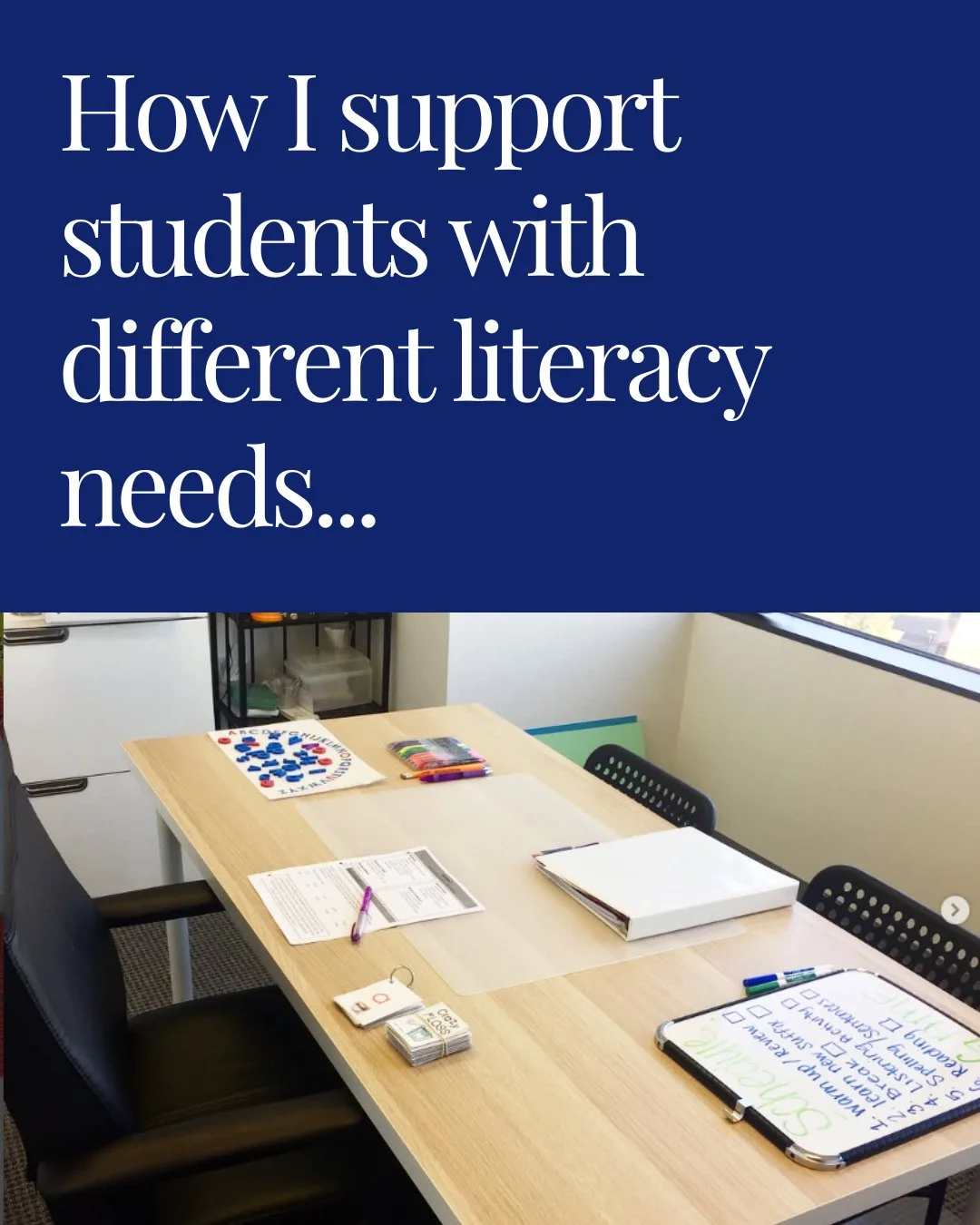 When I'm providing literacy instruction, one of my first goals is always determining what type of support they need.⁠
⁠
To do this, I think of where each student falls inside a grid. I'm looking at their decoding ability and their language comprehens