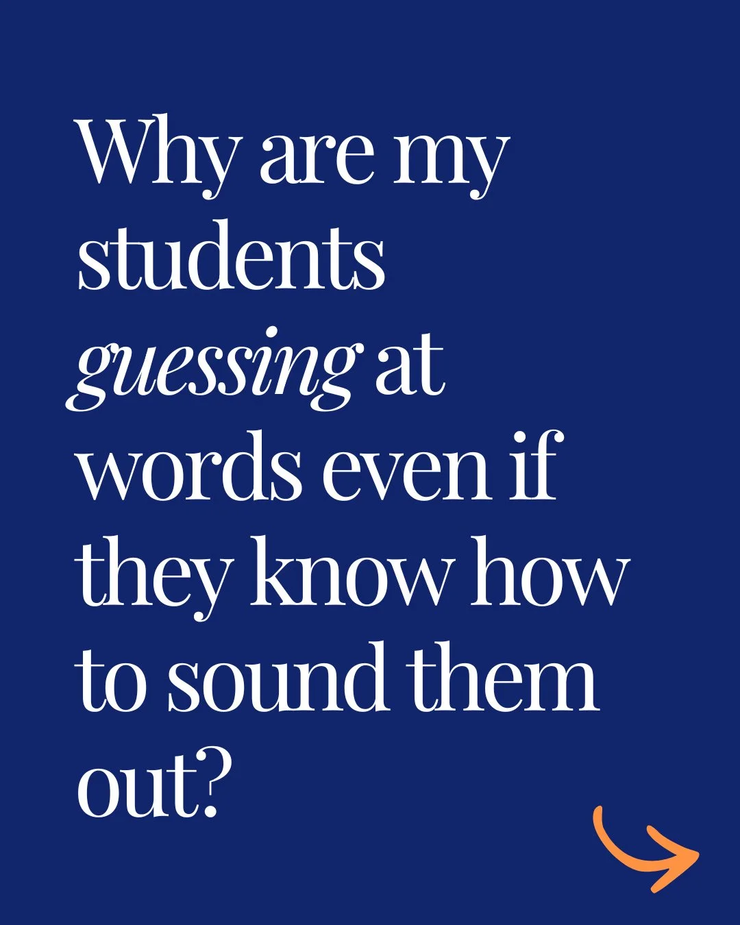 This question actually came up a few times last week with educators I work with and parents of struggling readers. ⁠
⁠
"Why are students guessing at words even if they know how to sound them out?"⁠
⁠
For example, reading "everytime&quo