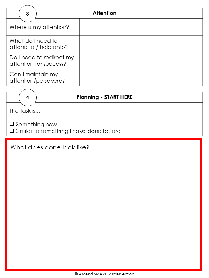 Executive Functioning Attention & Task Initiation