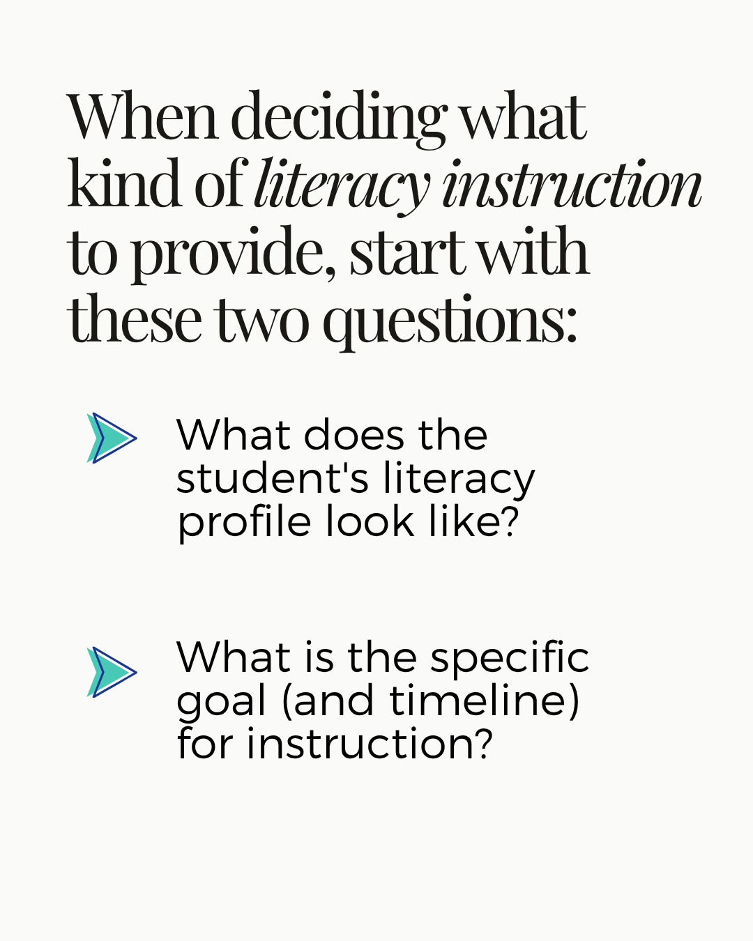 Literacy Intervention Questions