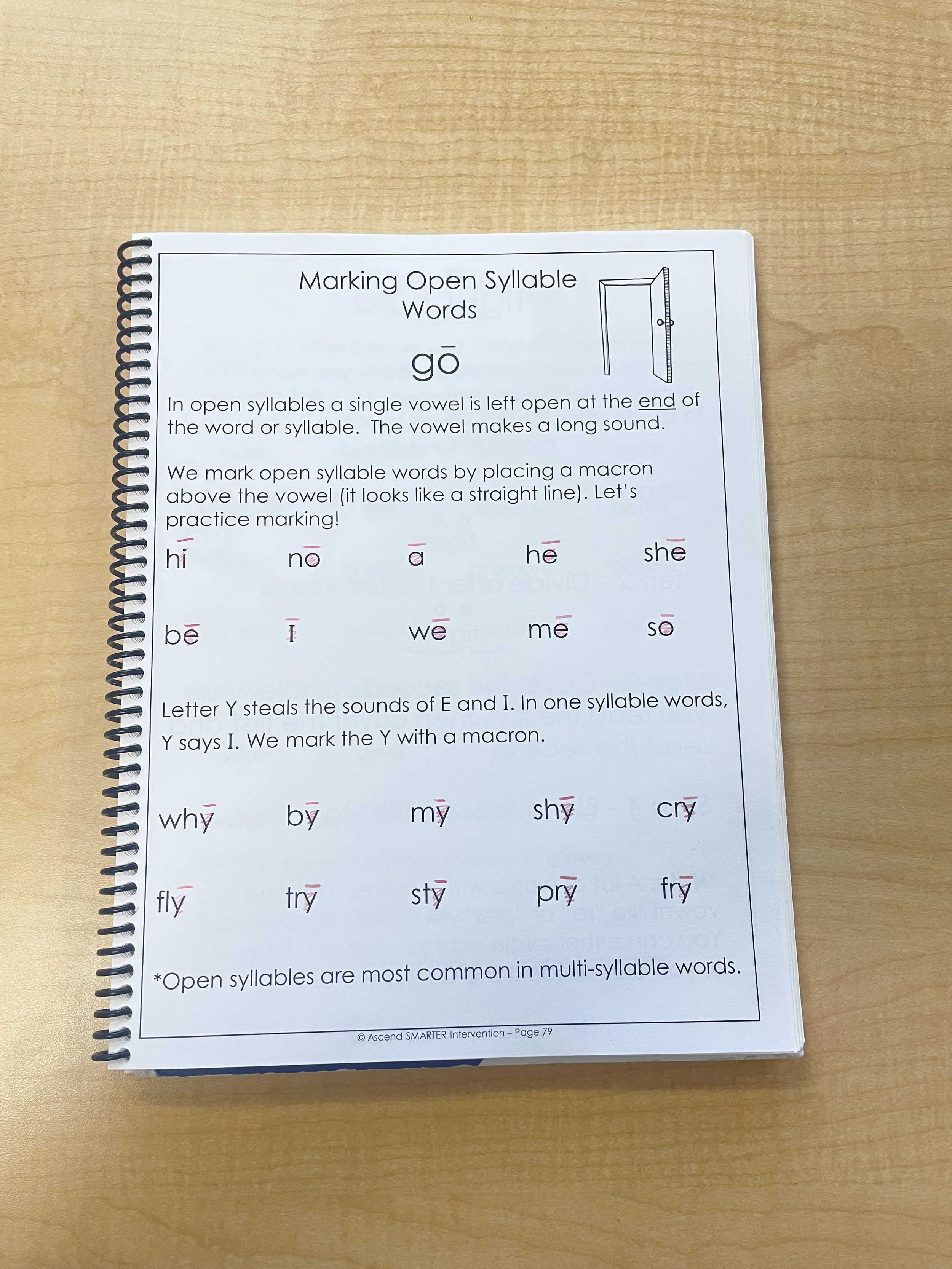 Teaching Open Syllables