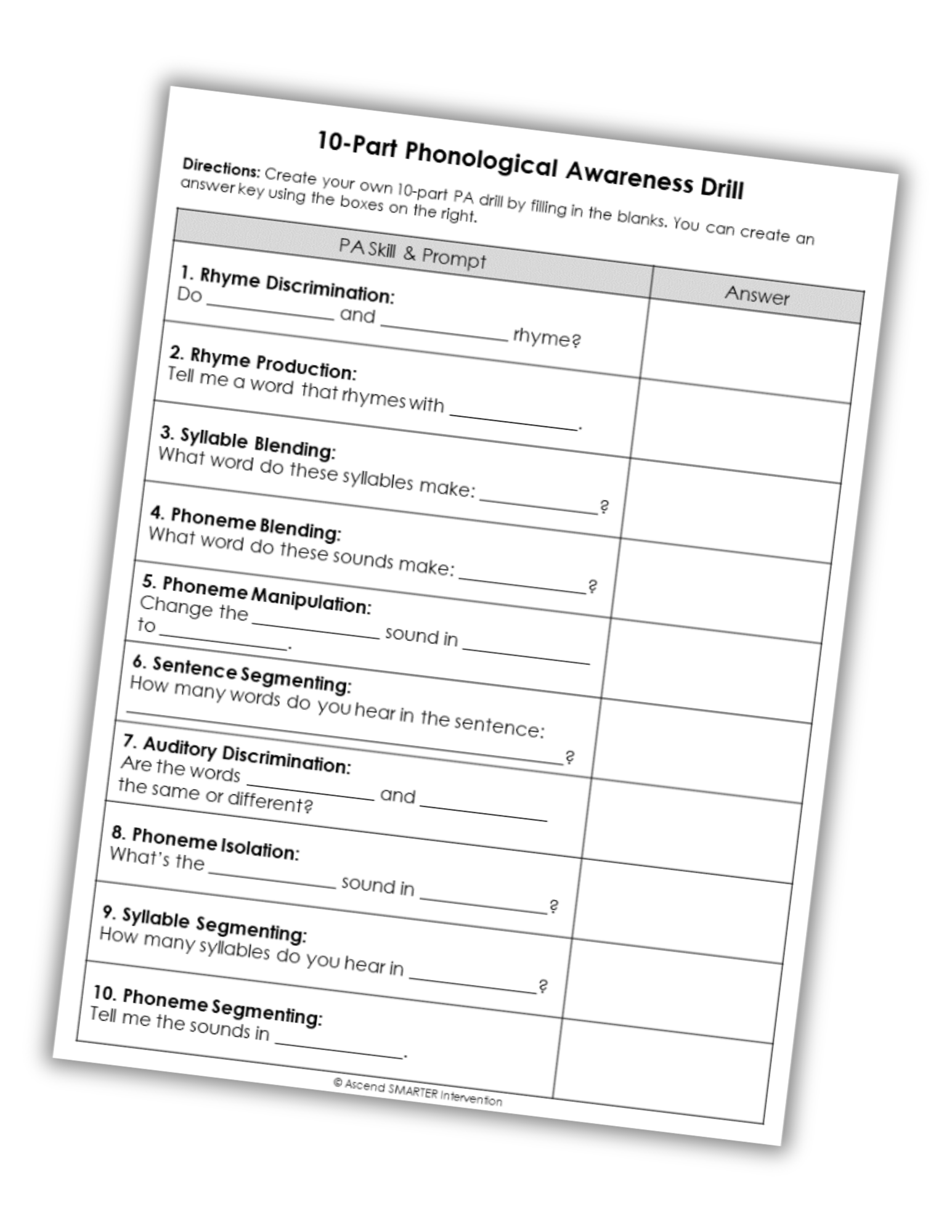 Ph10-part Phonological Awareness Drill