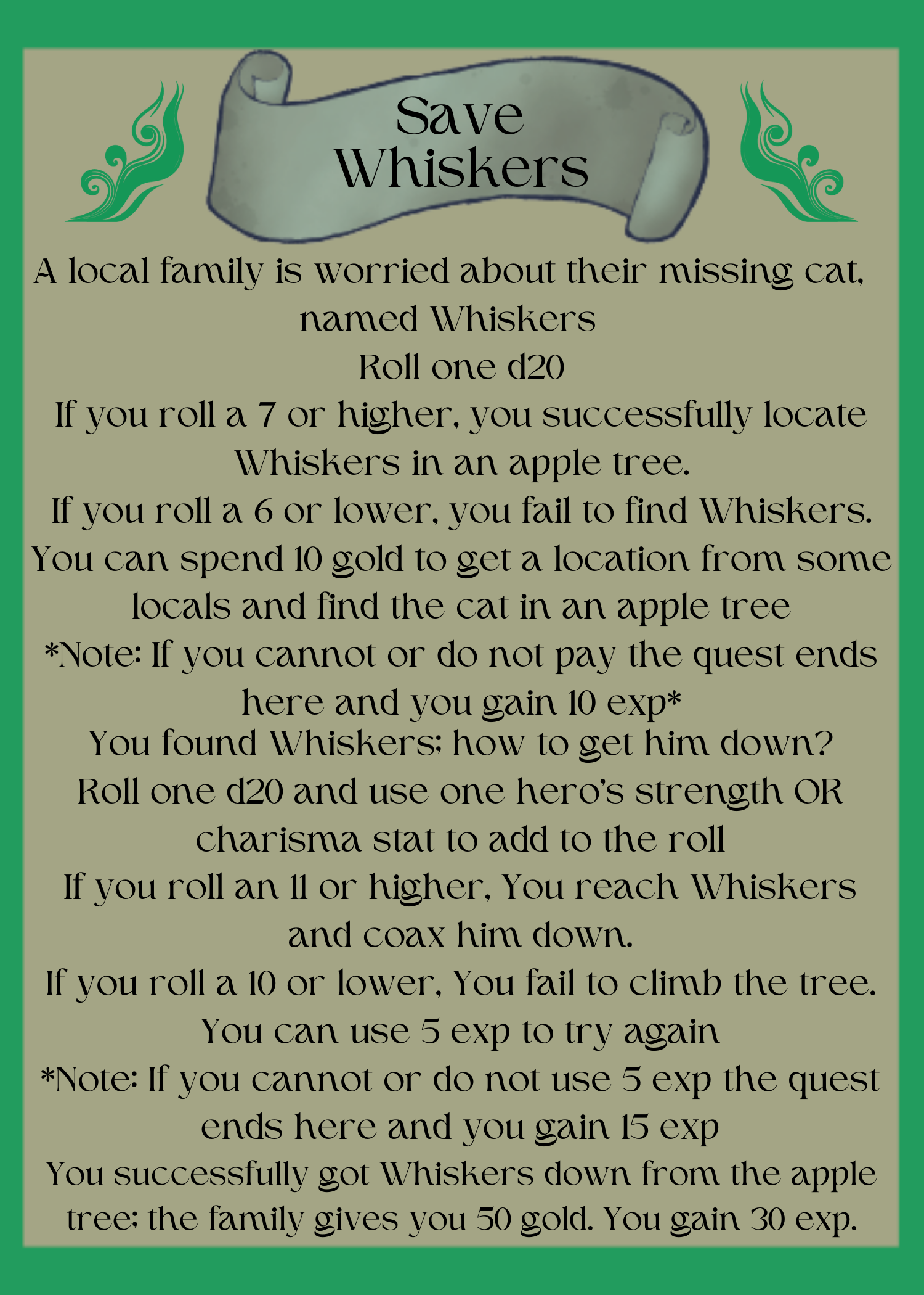 Encounter Card, Save Whiskers