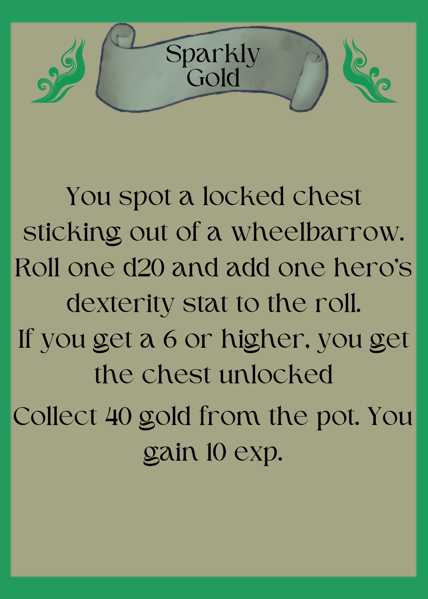 Encounter Card, Sparkly Gold