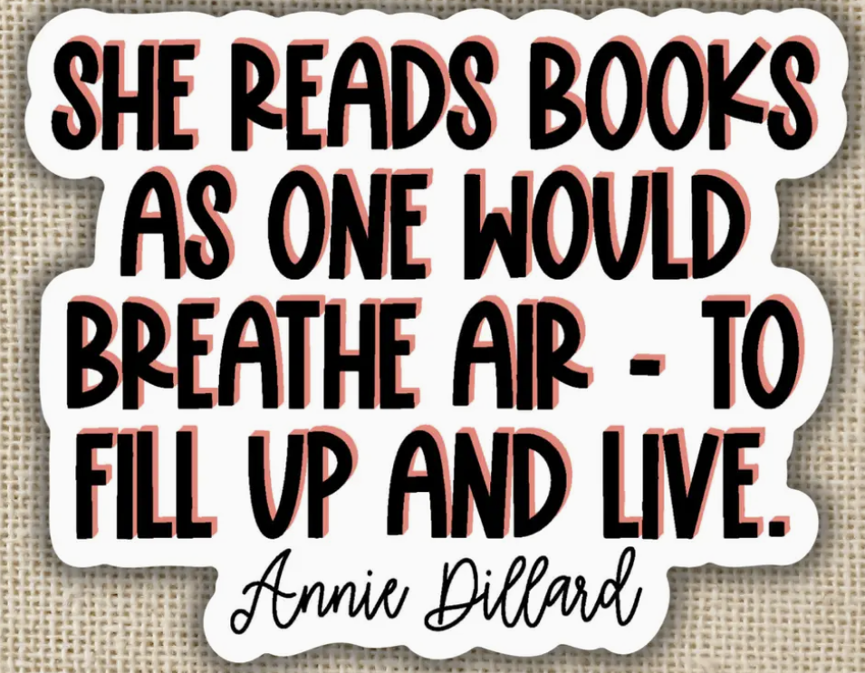 She Reads Books As One Would Breathe Sticker