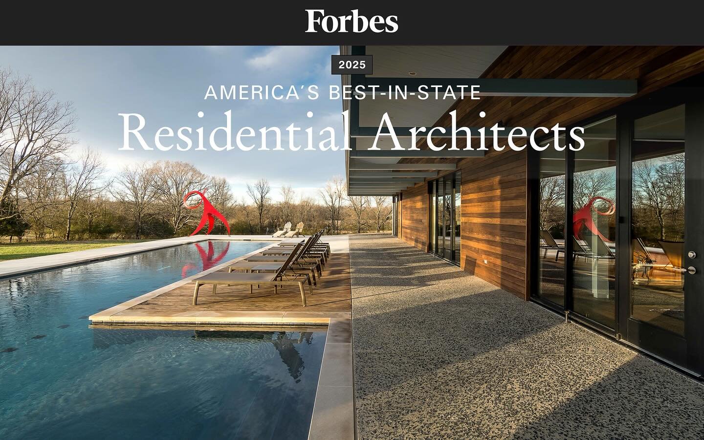 We are honored to be recognized by Forbes in the inaugural list of America&rsquo;s Best-In-State Residential Architects!

Encompassing architecture practices from all 50 states and the District of Columbia, the list recognizes firms who deliver desig