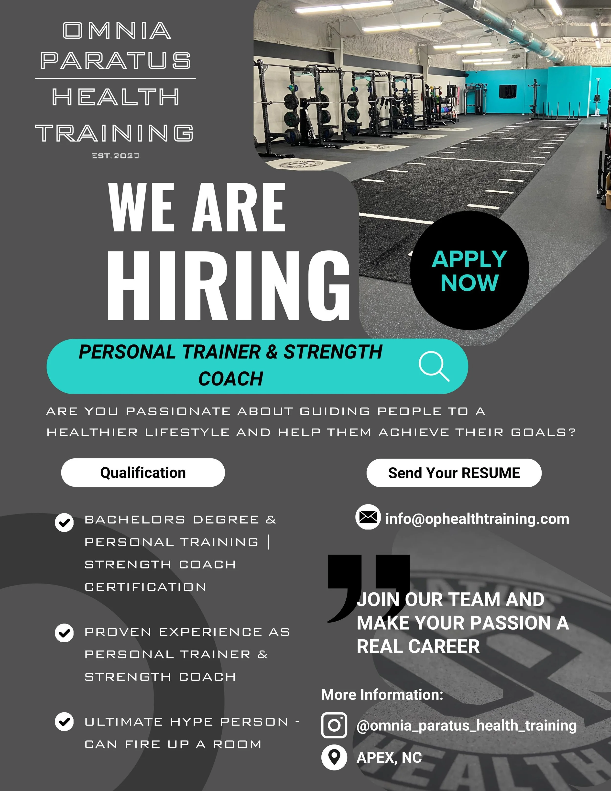 WE ARE LOOKING FOR YOU!!!

#personaltrainer #strengthcoach #fitness #community
