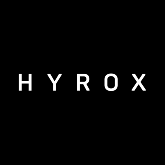 hyrox logo on black background