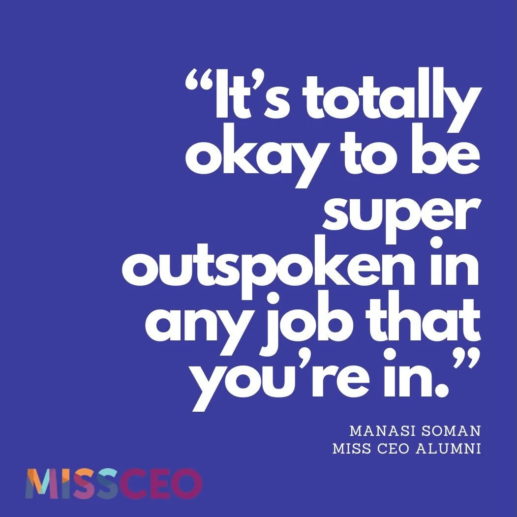 Wise words from Miss CEO alumna @manasi_soman ‼️ Manasi shares why speaking up is actually the key to success