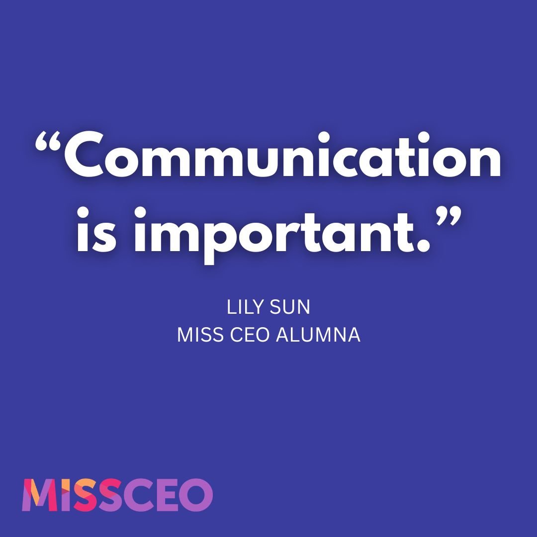 Miss CEO alumna @lilyrsunshine reminds us that strong communication can open doors and drive positive change. Learn more from Lily‼️