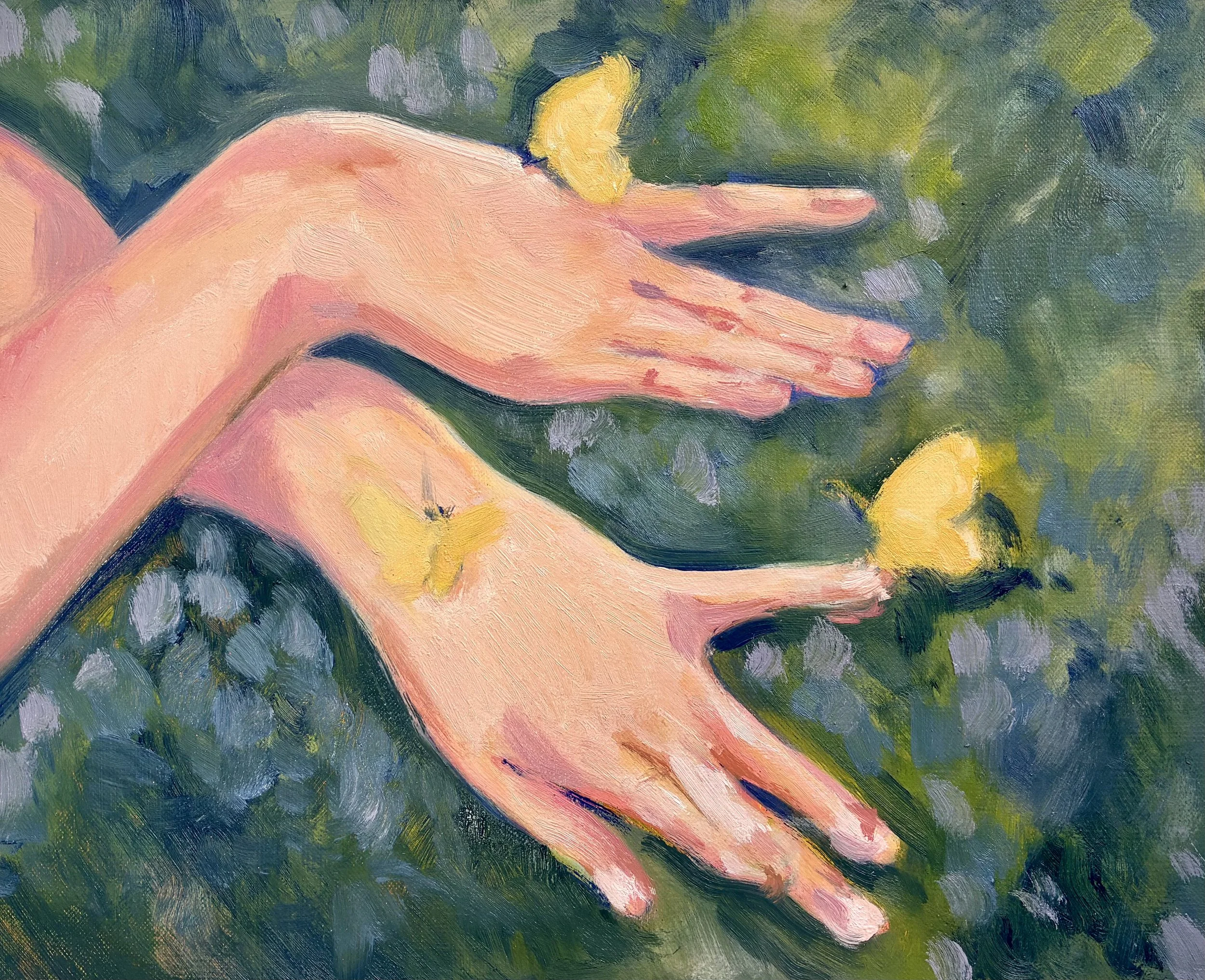 Butterfly hands, Oil on canvas, 2026