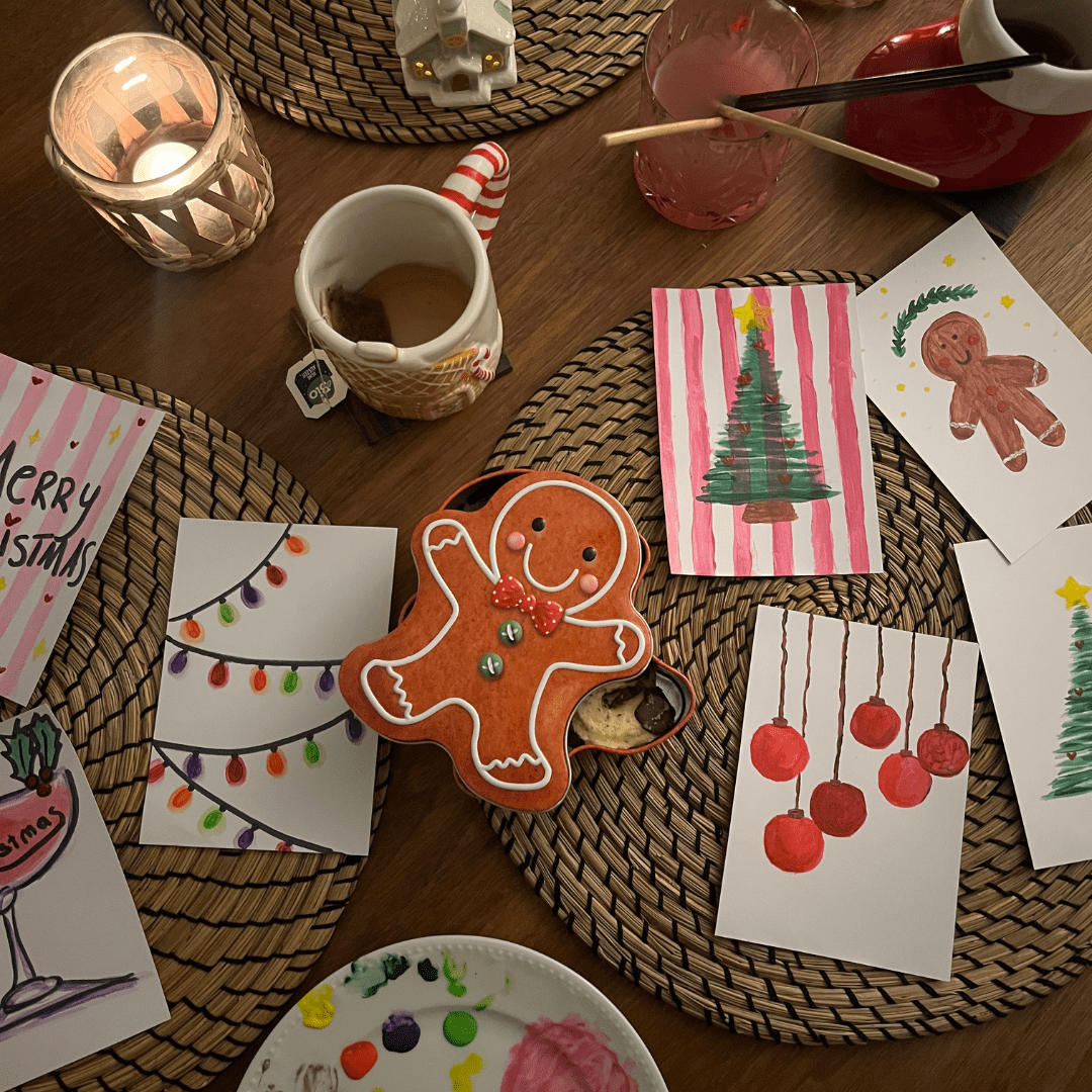 Zelf kerstkaarten maken: 6 leuke designs (met acrylverf)🎄✨