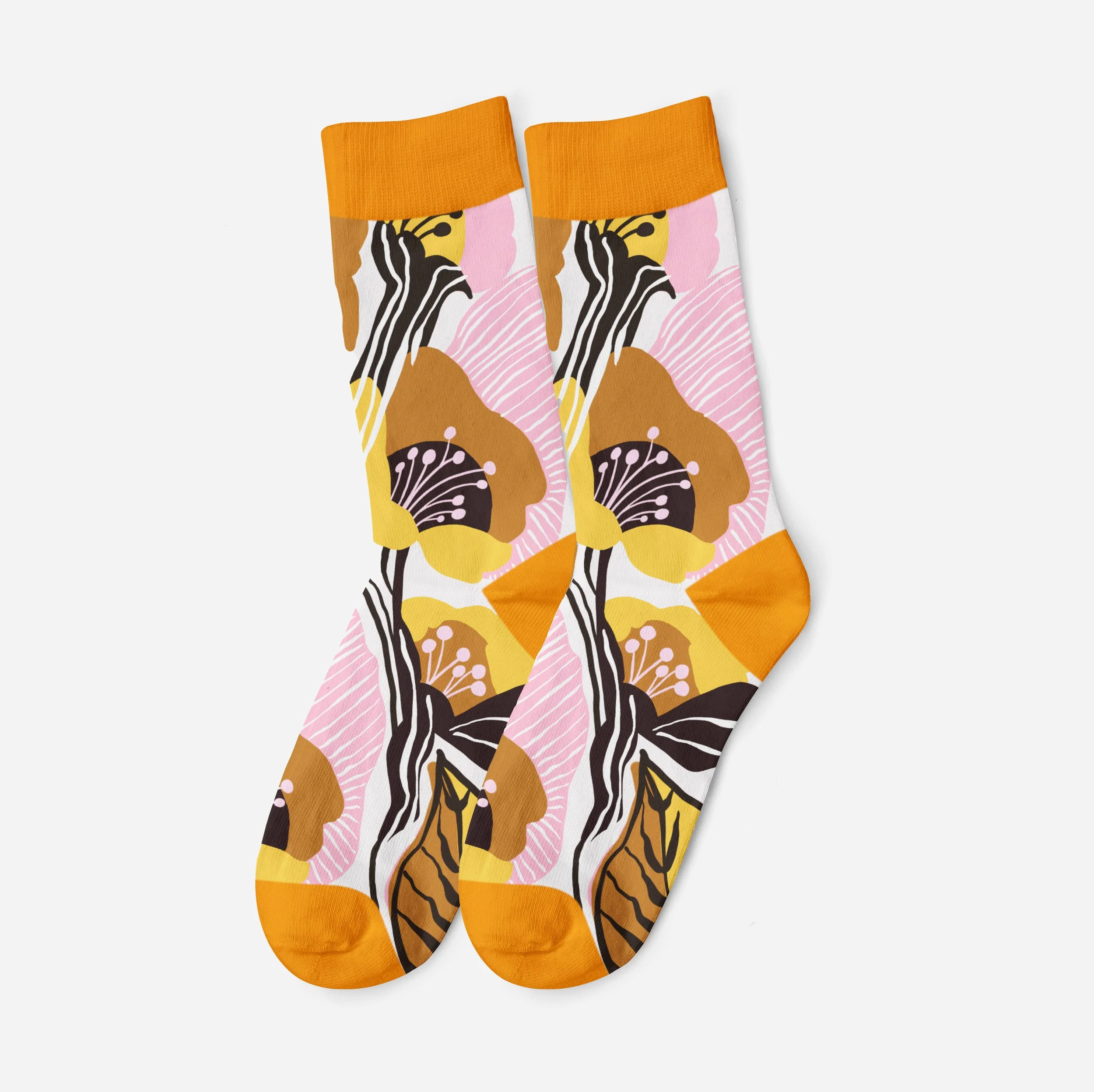 Poppies Pattern on Socks