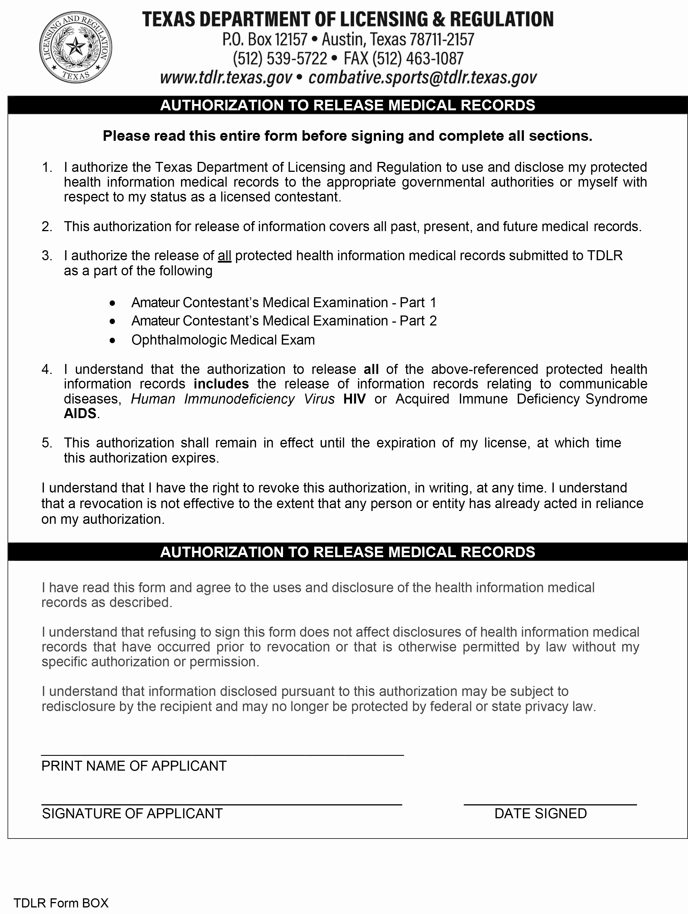 Medical Form Page 2
