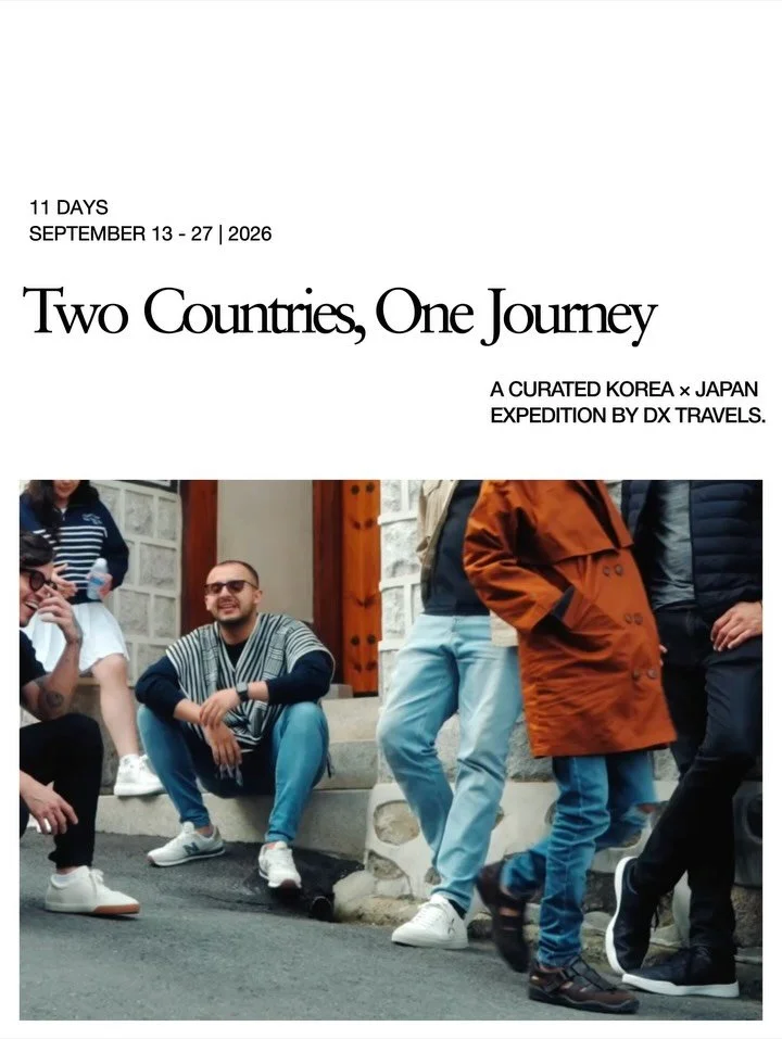 Two countries. One unforgettable journey.

From the vibrant energy of South Korea to the timeless beauty of Japan: culture, food, cities, traditions and unforgettable moments into a single experience.

Next Expedition:
September 13-27 | 2026

Book Yo