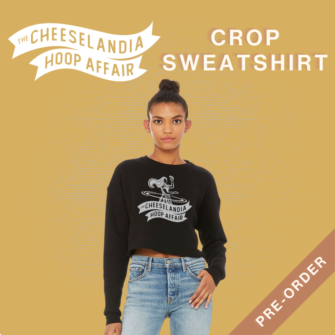 Cheeselandia Hoop Affair Black/Silver Crop Sweatshirt