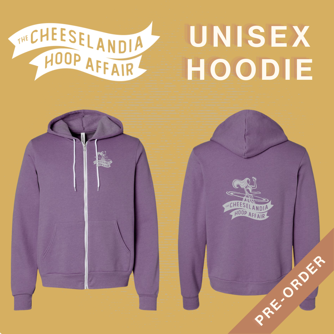 Cheeselandia Hoop Affair Purple/Silver Unisex Hoodie