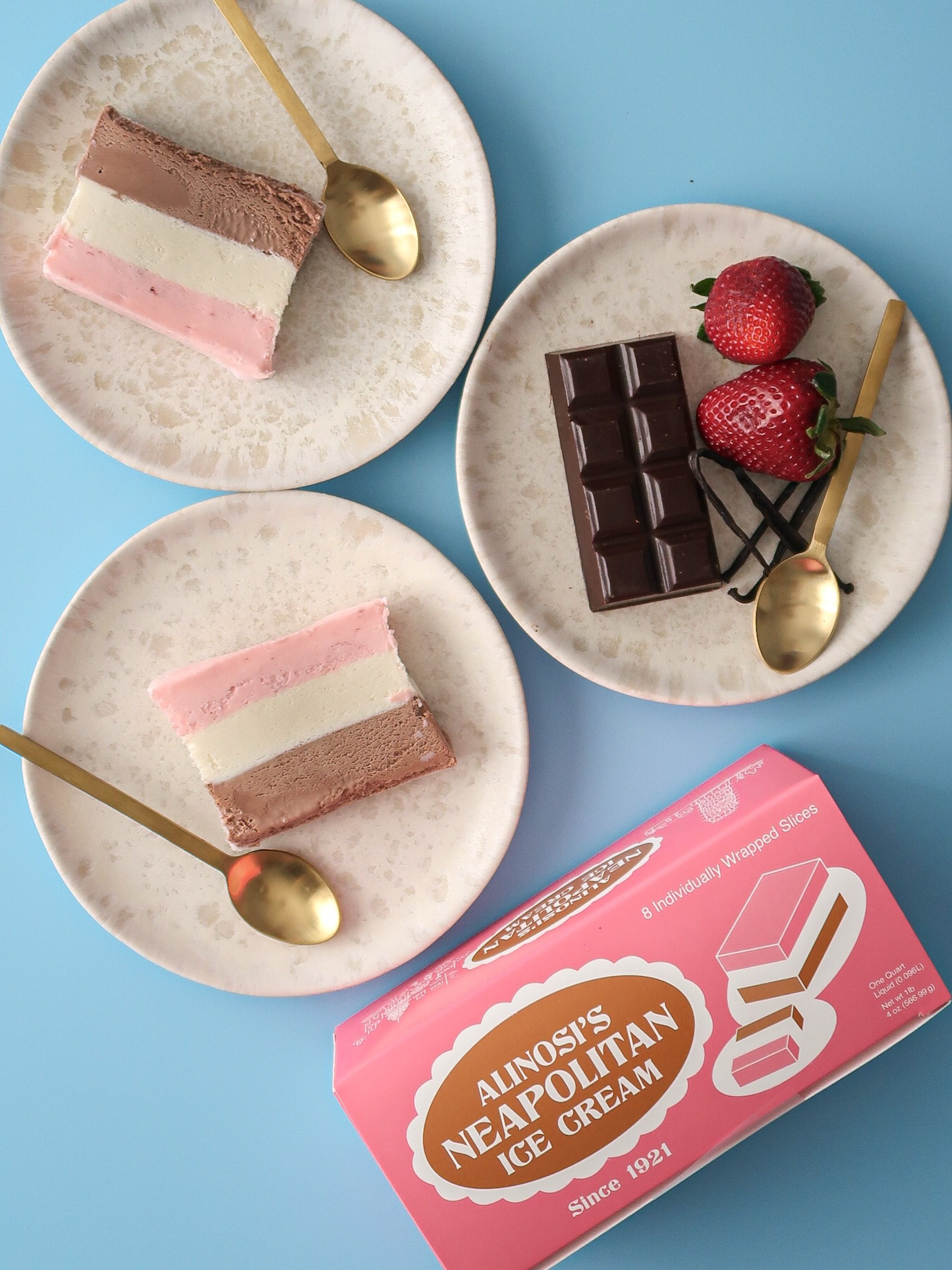 Simple moments deserve exceptional desserts. 🍓🍫🍨

Alinosi&rsquo;s Neapolitan Slices bring together tradition, premium ingredients, and the convenience of individually wrapped portions&mdash;perfect for entertaining guests or enjoying a little indu