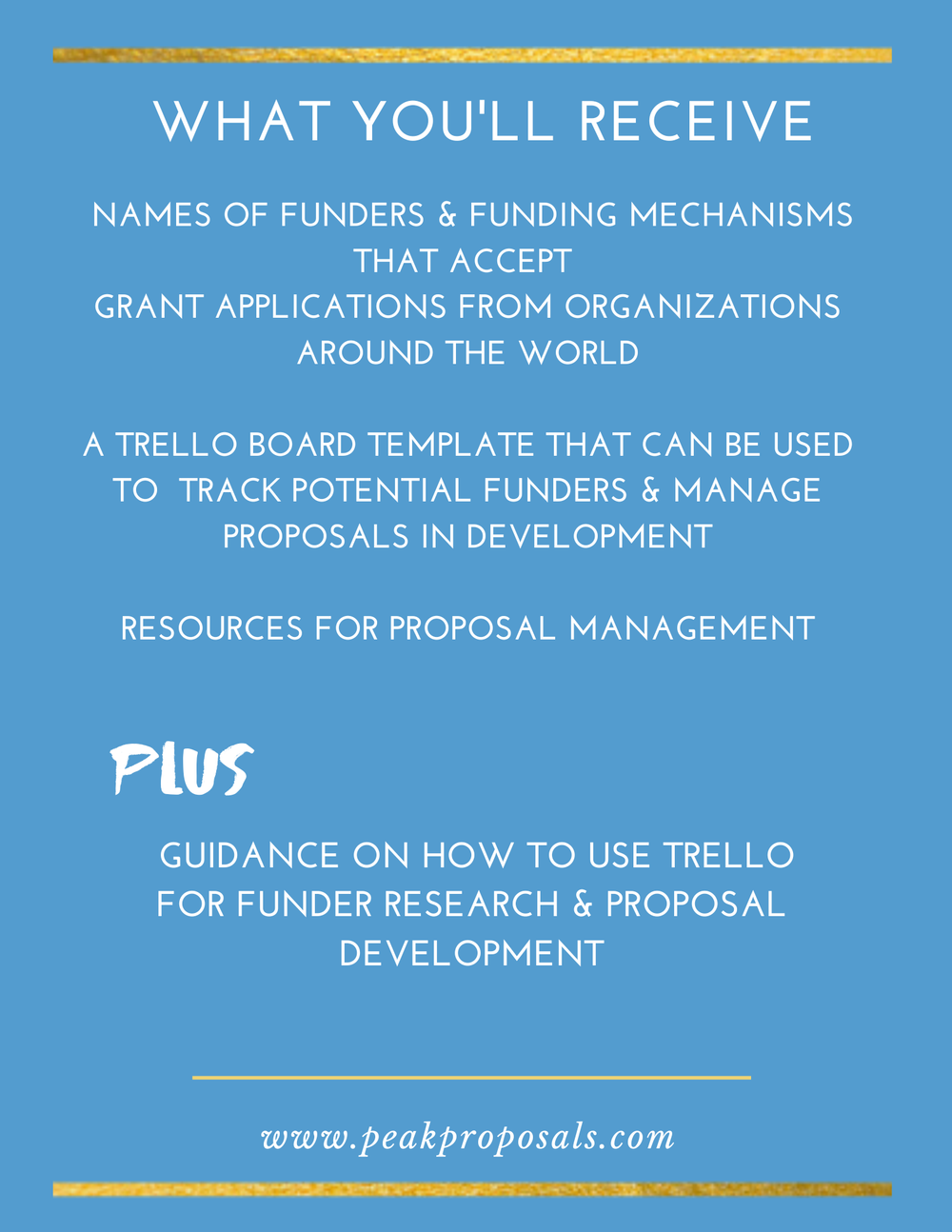 Funders for Projects Based Around the World (Trello-Based Resource) — Peak  Proposals