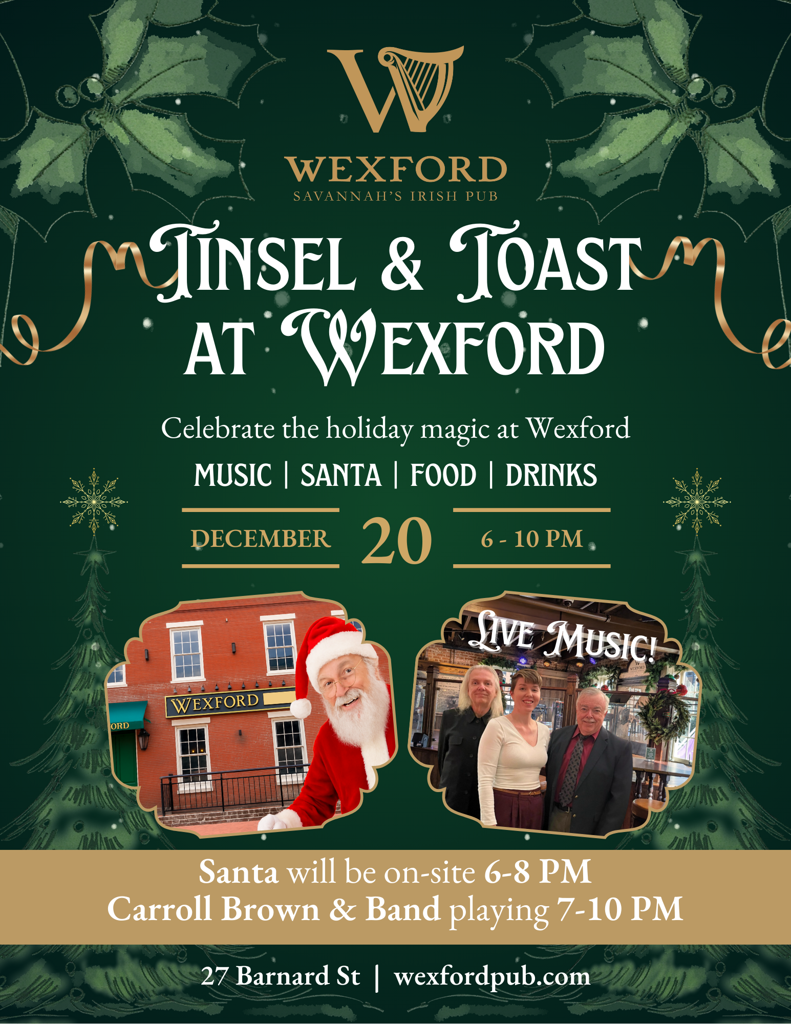 Join us December 20th for an unforgettable evening at Wexford