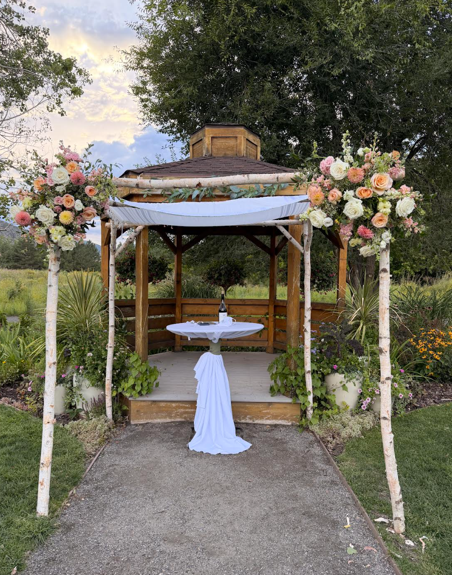 Birch Chuppah with white cover
