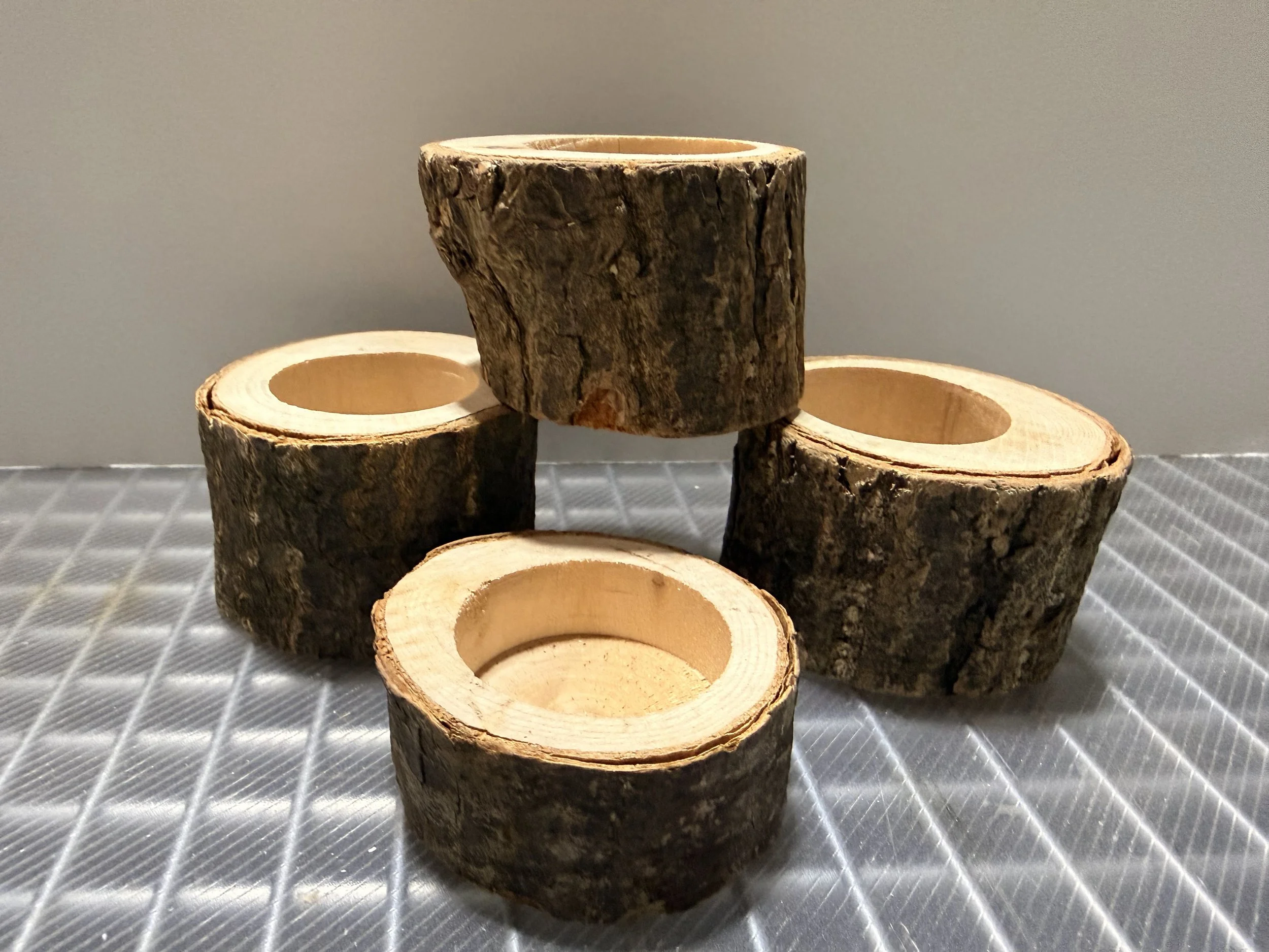 Wood tealight holders (24)