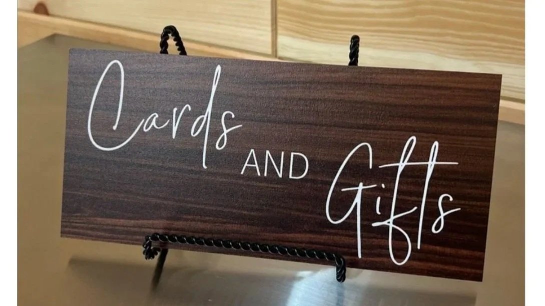 Cards and Gifts wood sign