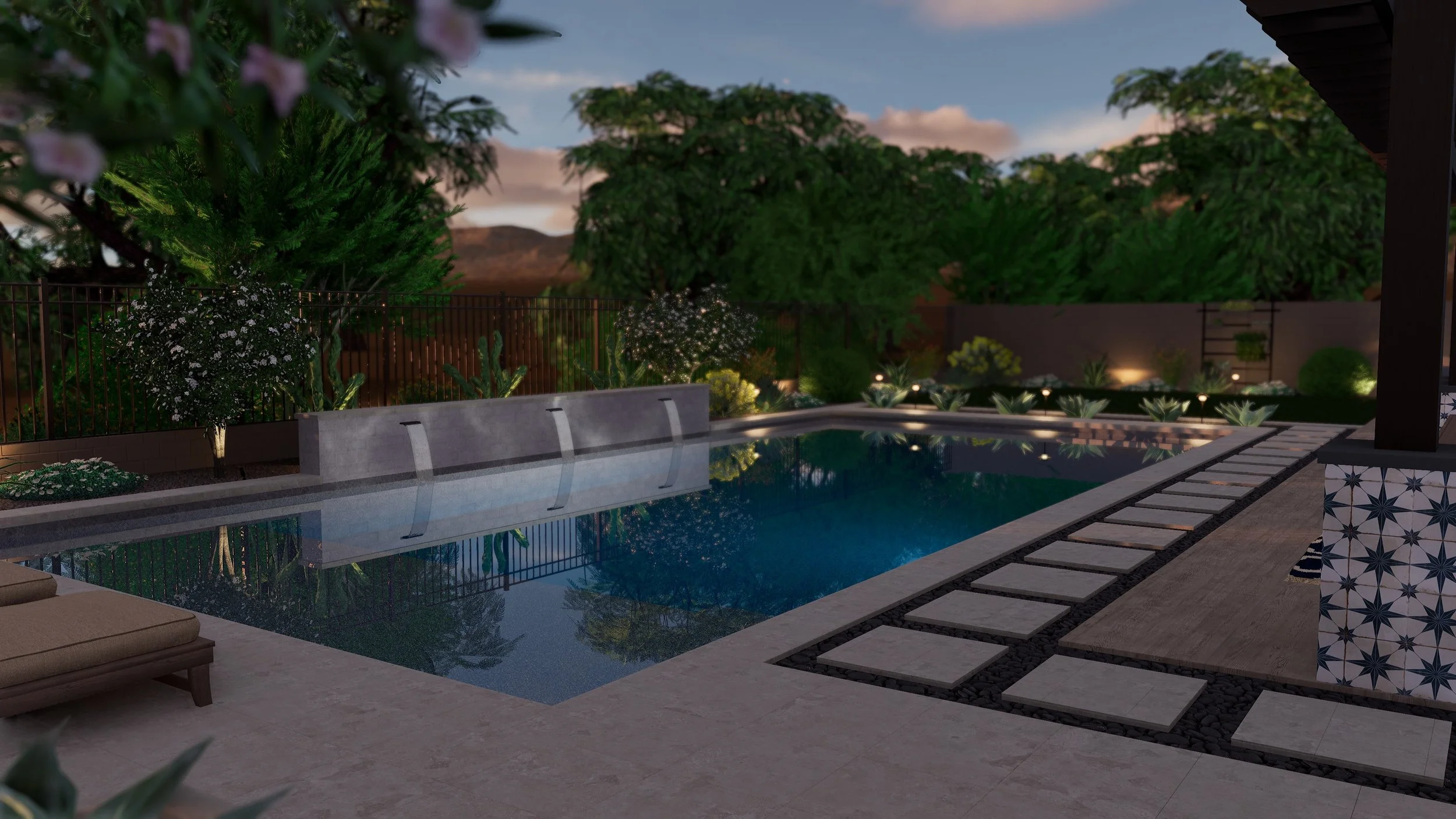 Tranquil Garden and Pool in The Scottsdale Desert