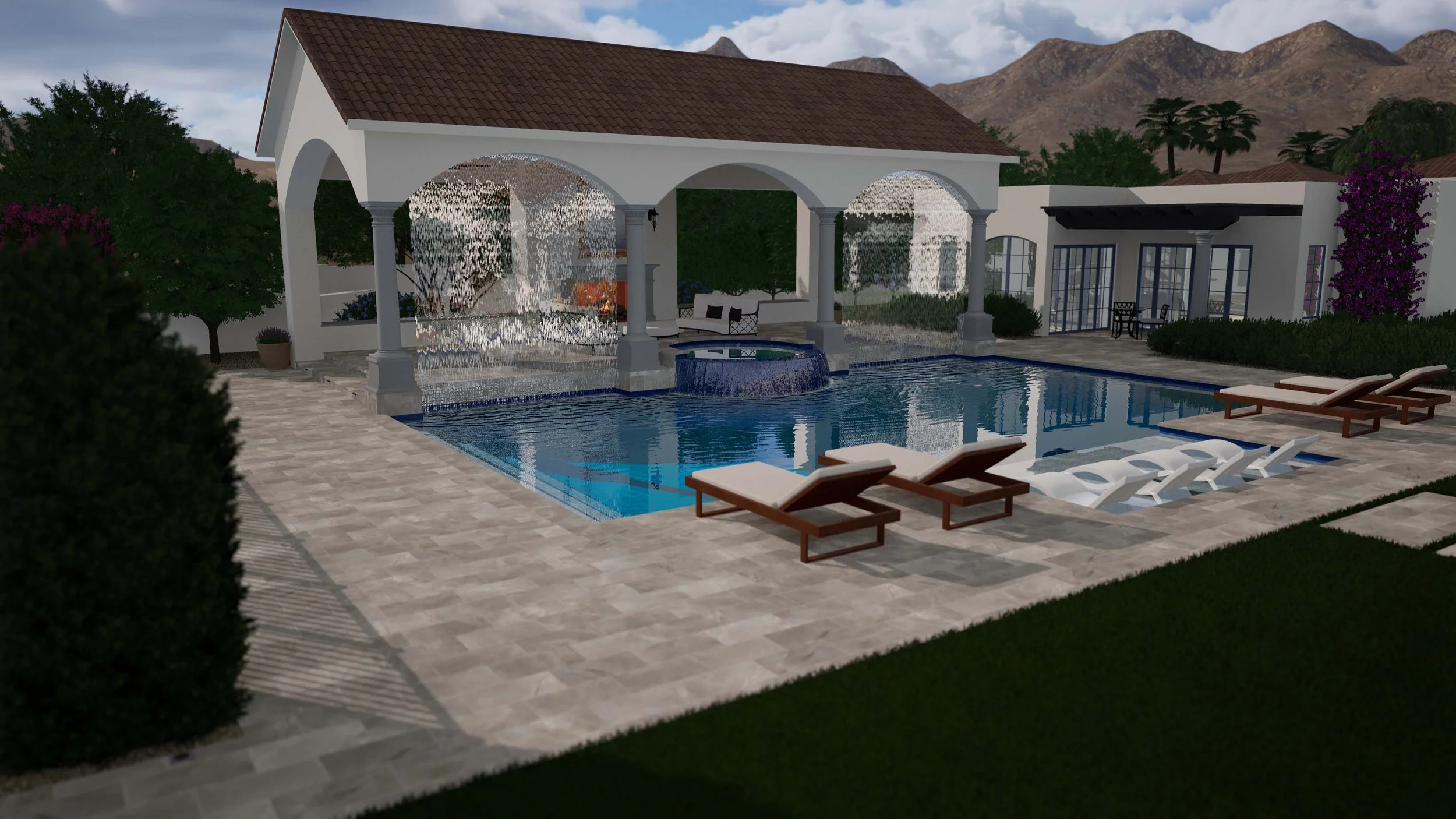Sophisticated Pool and Pool House Design Paradise Valley