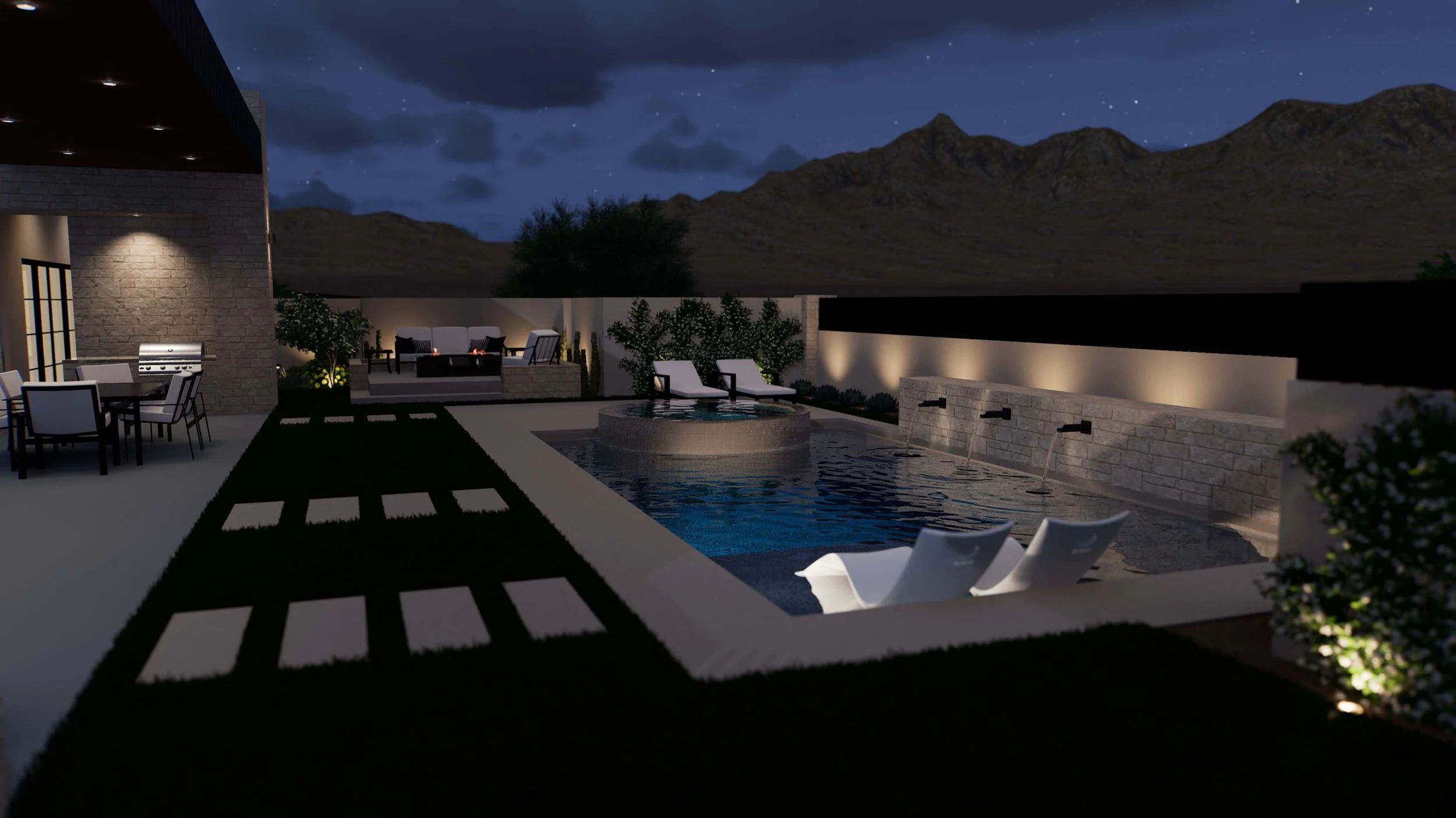 Elevated Desert Design with Water and Fire in Gold Canyon