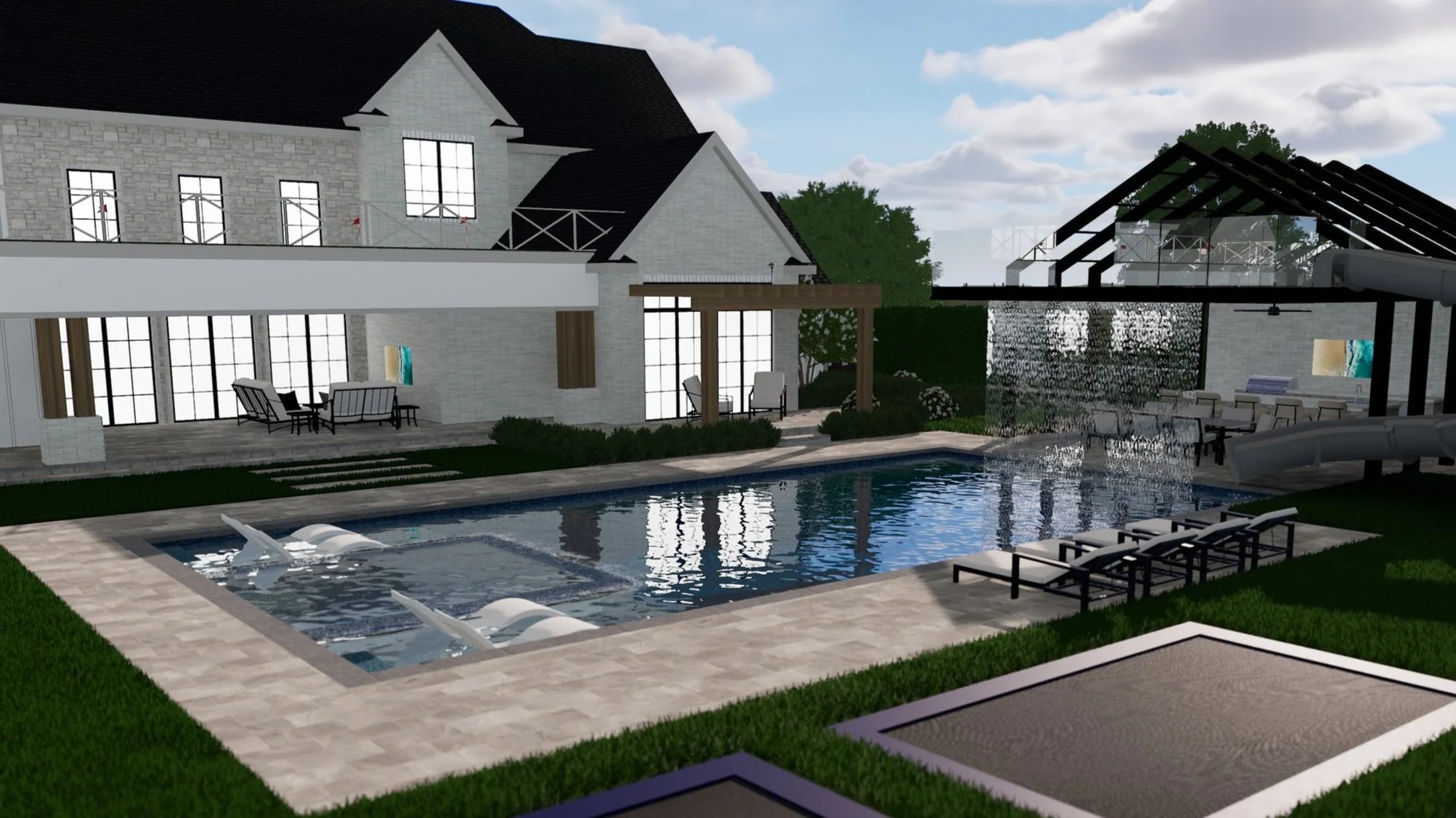 Custom Luxury Pool, Landscape & Pool House - Front & Rear Yard in Gilbert