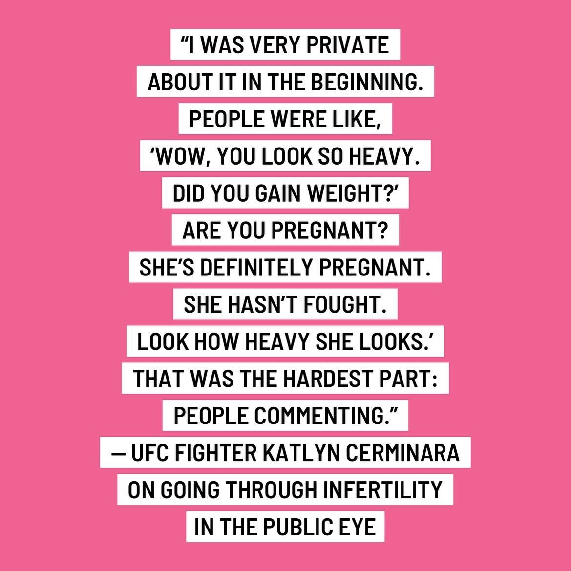 On this week&rsquo;s episode of Infertile AF, @ufc fighter Katlyn Cerminara @blondefighter is refreshingly honest about going through infertility treatment (in her case, IUIs, chemical pregnancy, miscarriage, IVF and much more) in the social media er