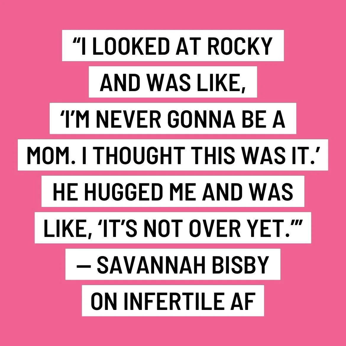 In case you missed my recent episode with the amazing and resilient Savannah Bisby @infertilityfriends &mdash; feel free to listen at the link in bio and stories.

She is still in the wait &mdash; sharing her family building story in real time &mdash