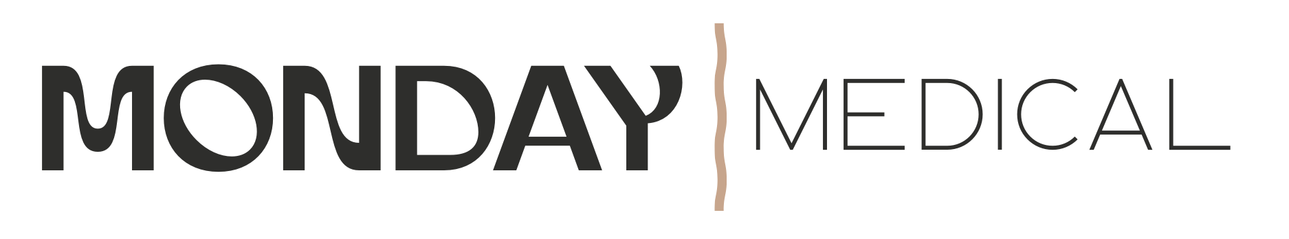 Logo for Monday Medical featuring stylized text with a smaller word 'Medical' separated by a vertical line.